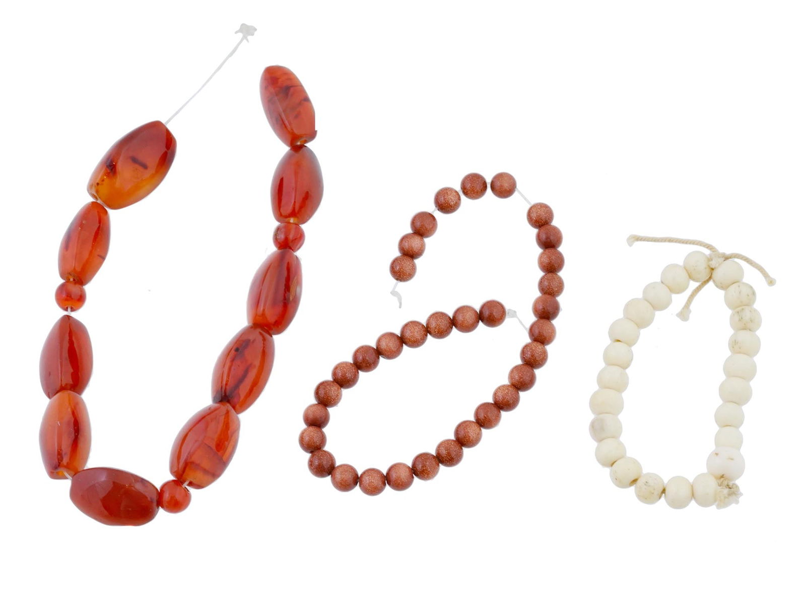 GROUP OF CARVED STONE MISBAHA TASBIH PRAYER BEADS (1 of 4)