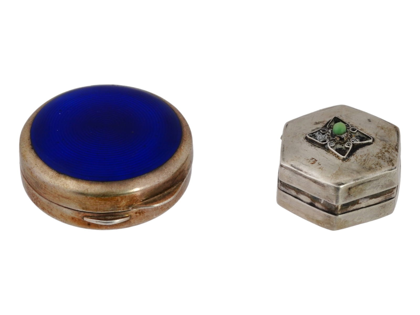 MEXICO GUILLOCHE ENAMEL STERLING SILVER PILL BOXES (1 of 10)