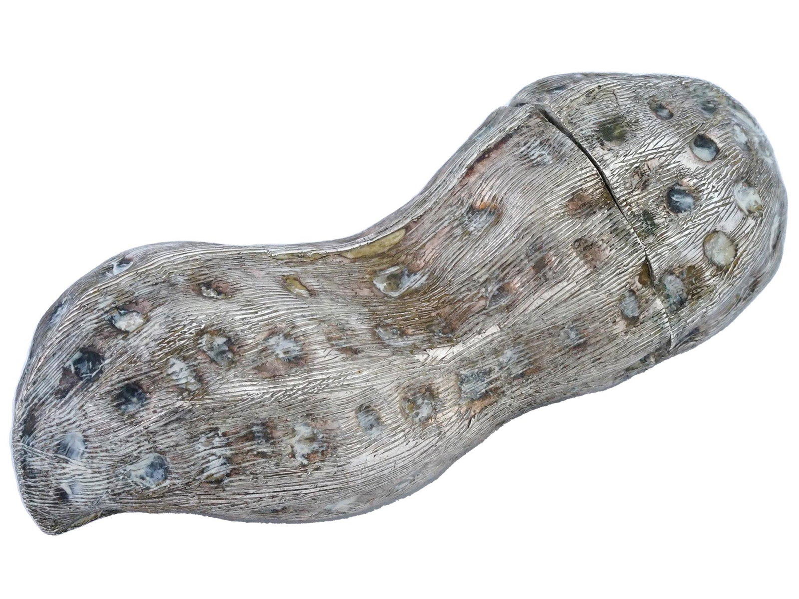 VINTAGE MEXICAN STERLING SILVER PEANUT PILL BOX (1 of 10)