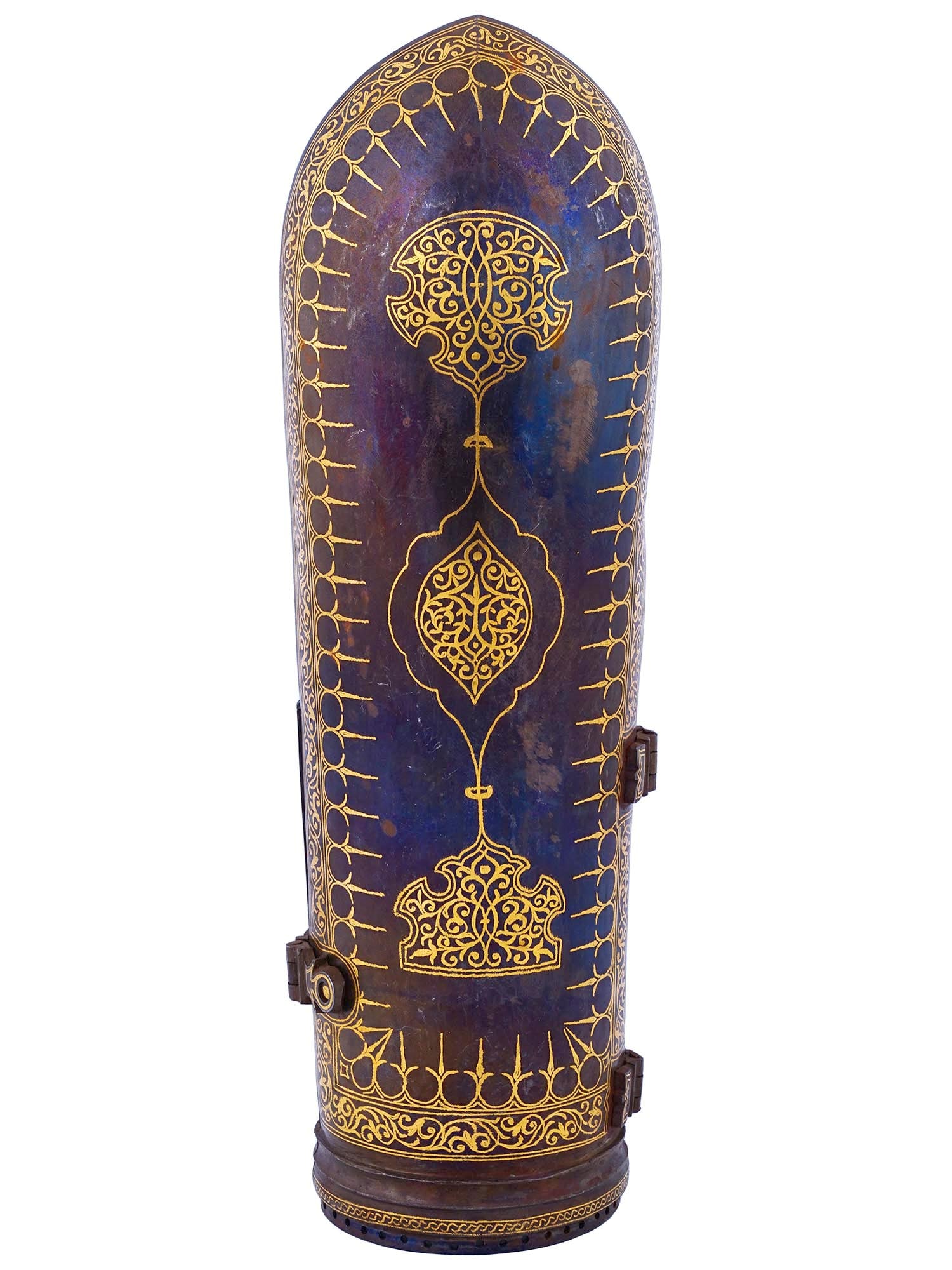 ANTIQUE MILITARY ARM CUFF WITH GOLD INLAY DECORA (1 of 9)