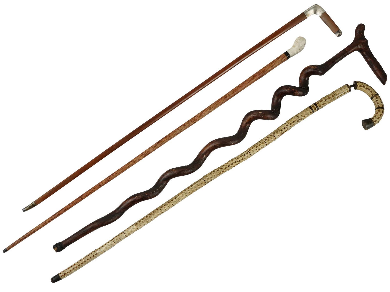 VINTAGE DECORATIVE SOLID WOODEN WALKING CANES (1 of 5)