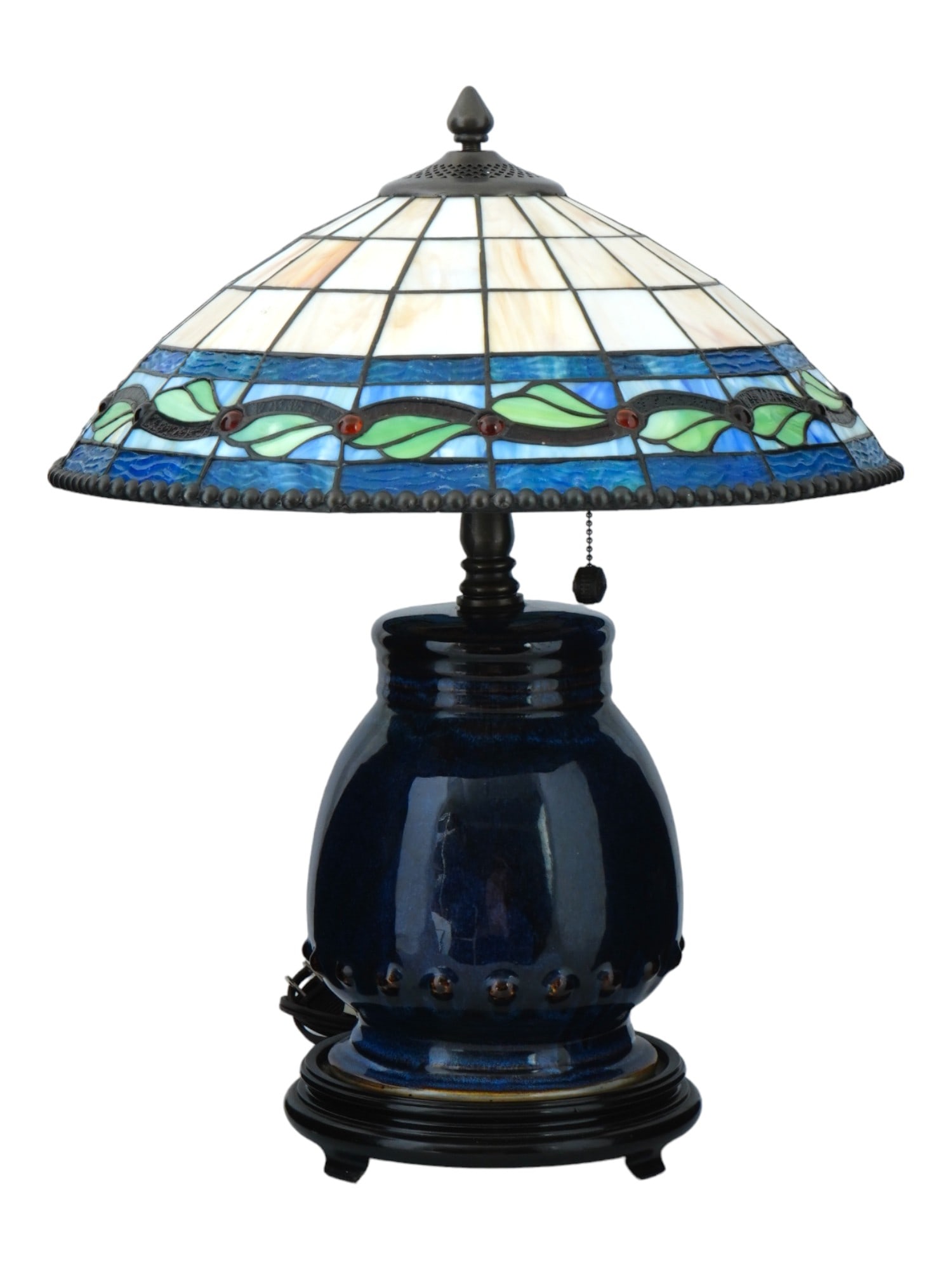 ART NOUVEAU DALE TIFFANY STAINED GLASS TABLE LAMP (1 of 10)
