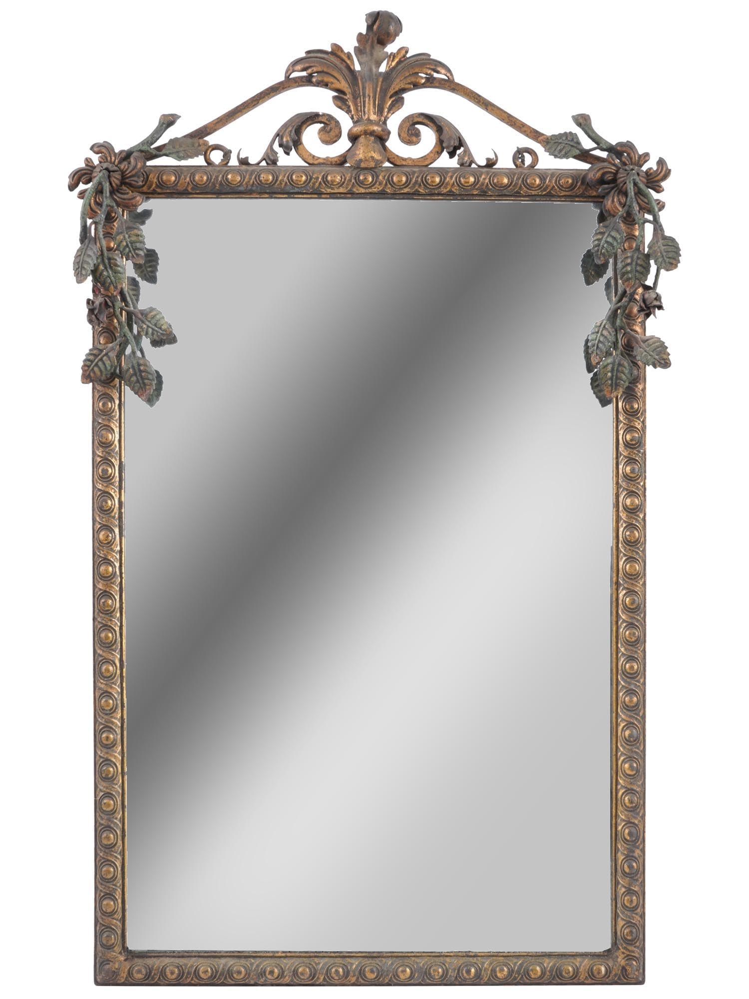 LARGE ANTIQUE LATE VICTORIAN ERA BRONZE MIRROR (1 of 5)