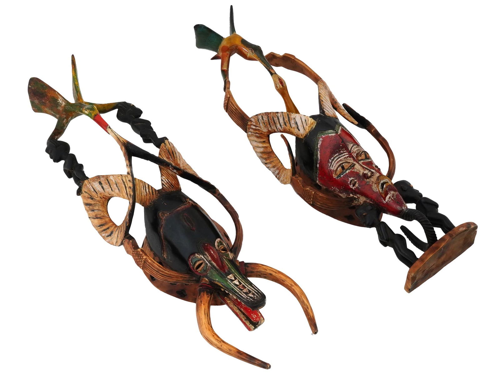 AFRICAN ART GURO ZAOULI HAND CARVED WOOD DANCE MASKS (1 of 8)