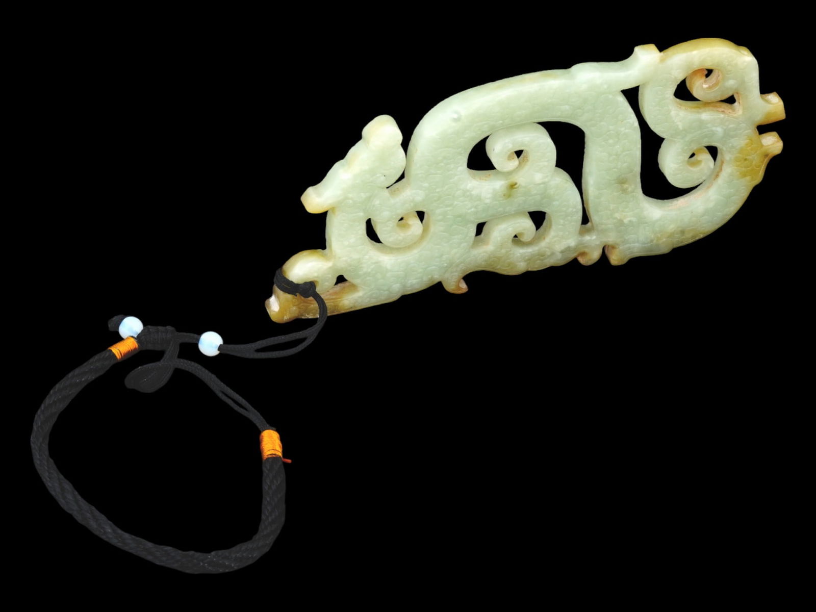 ANTIQUE CHINESE DRAGON CARVED JADE AMULET PENDANT (1 of 5)