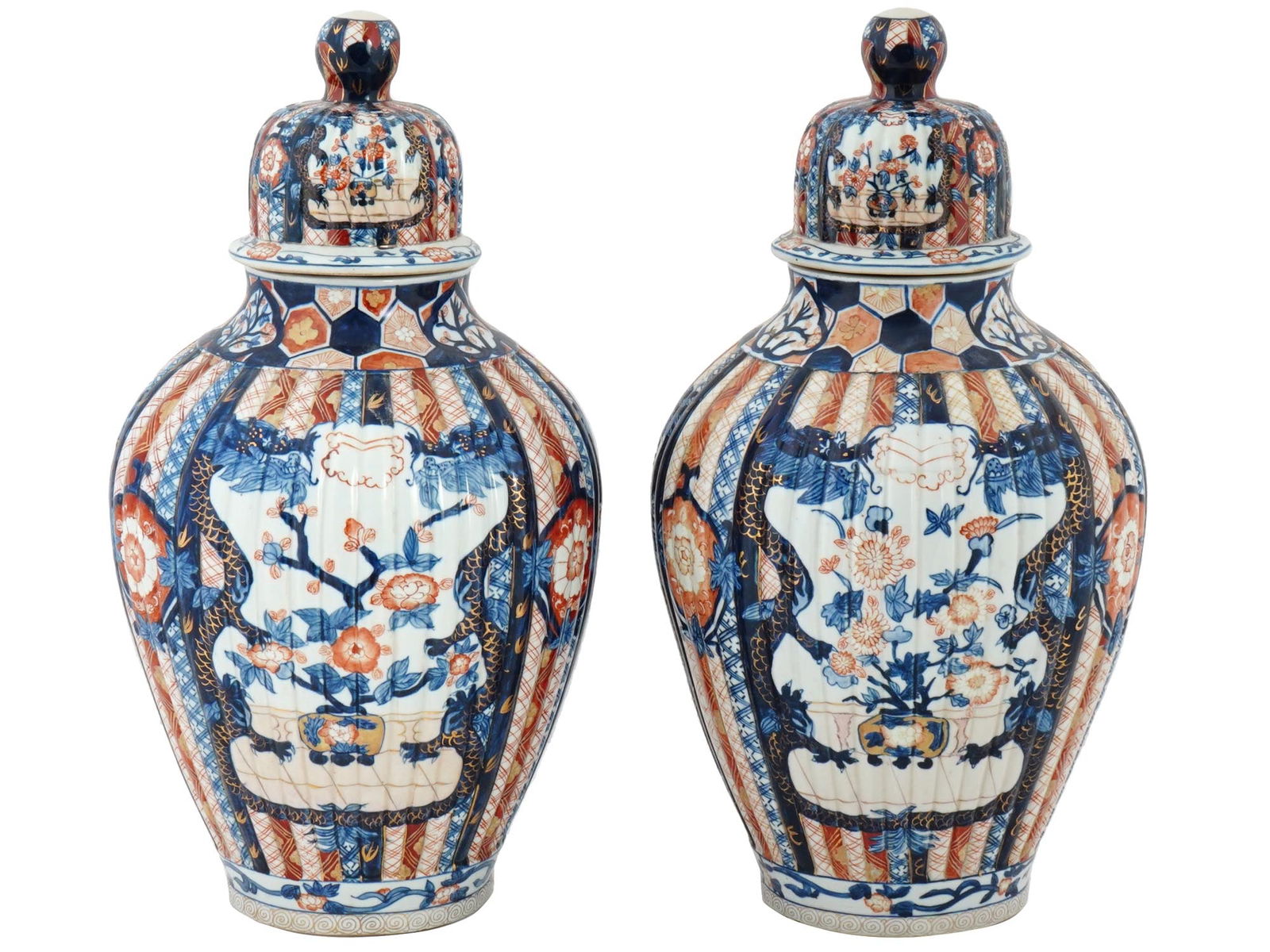 ANTIQUE CHINESE QING IMARI PORCELAIN GINGER JARS (1 of 8)