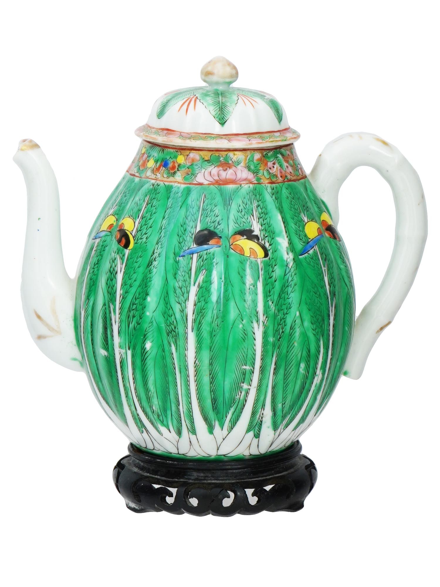 CHINESE REPUBLIC ERA PORCELAIN TEA POT WITH STAND (1 of 10)