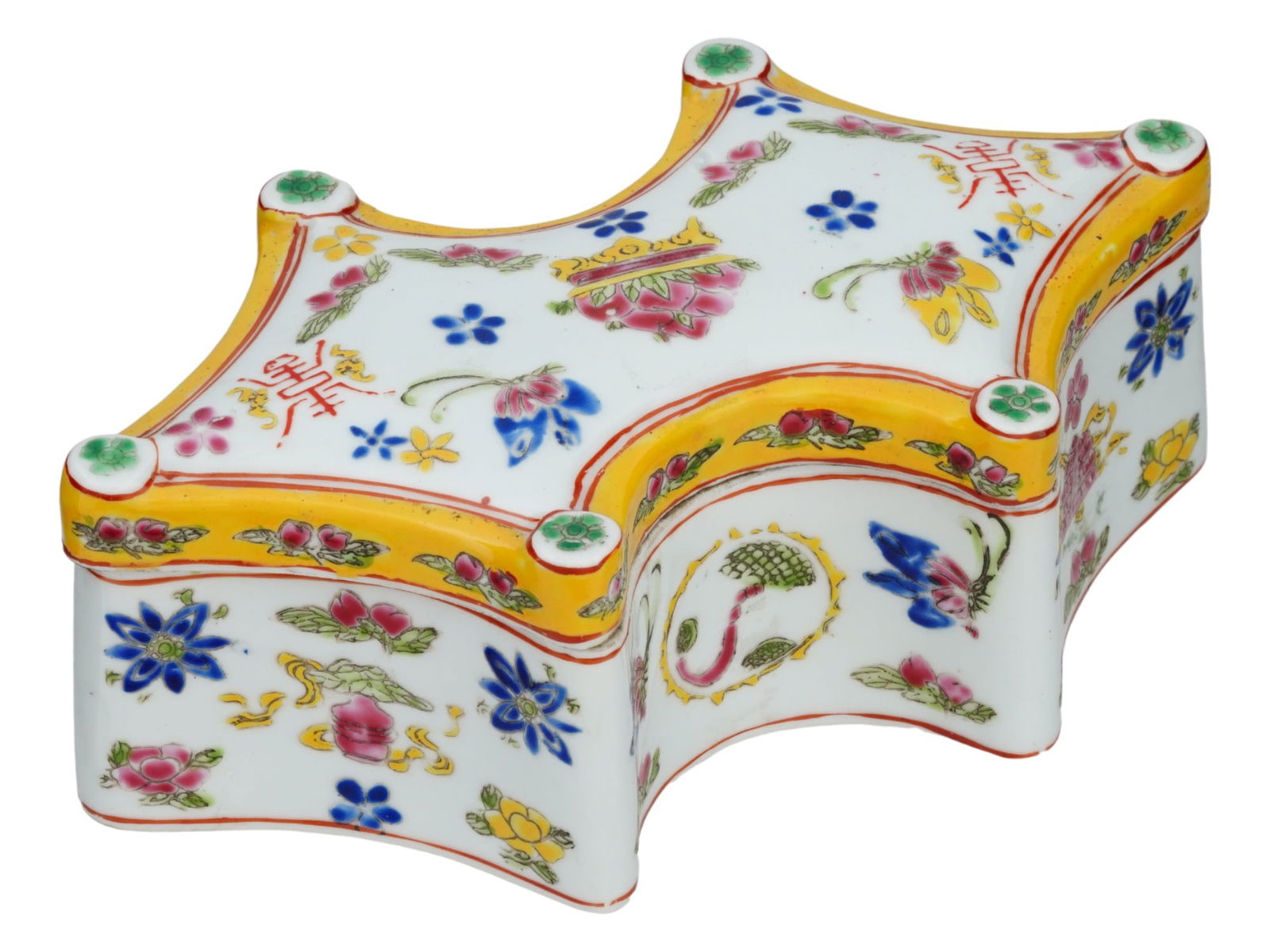 MID 20TH CEN CHINESE CHINOISERIE EARTHENWARE BOX (1 of 7)