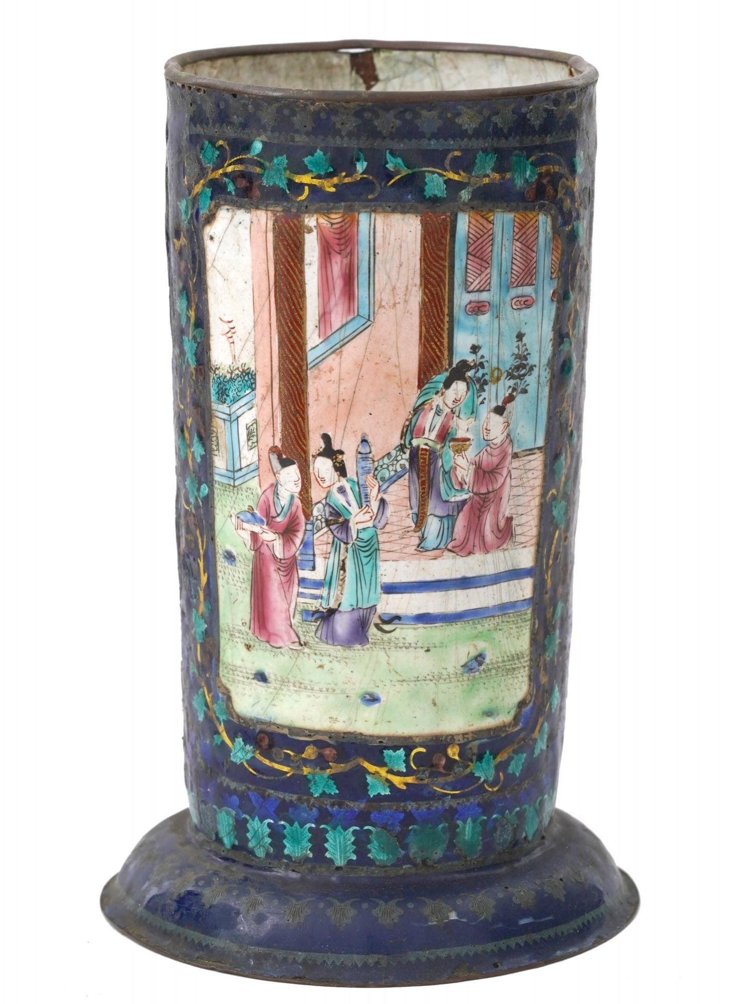 ANTIQUE CHINESE QING DYNASTY HAND ENAMELED VASE (1 of 11)