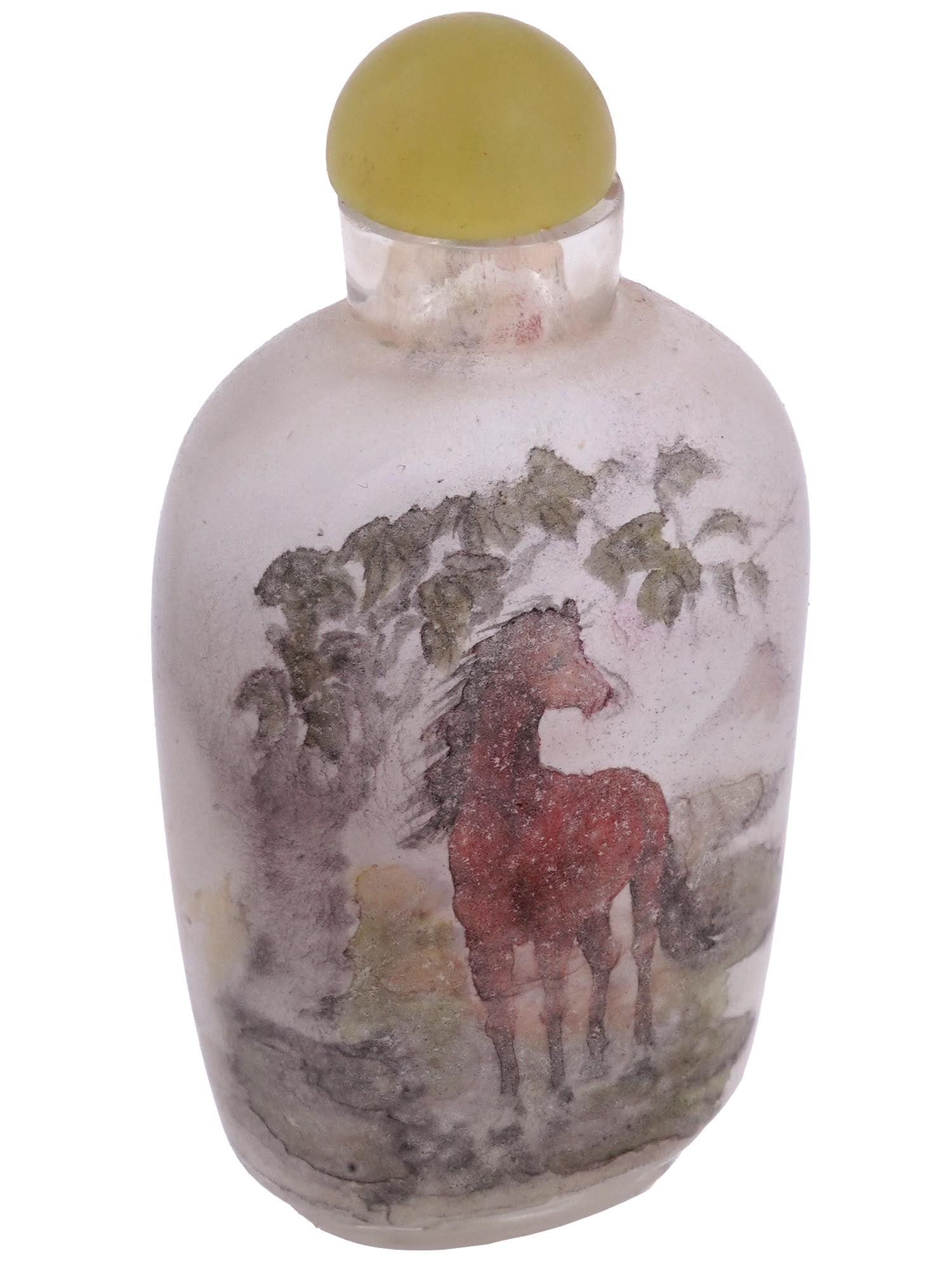 ANTIQUE CHINESE REVERSE PAINTED GLASS SNUFF BOTTLE (1 of 11)