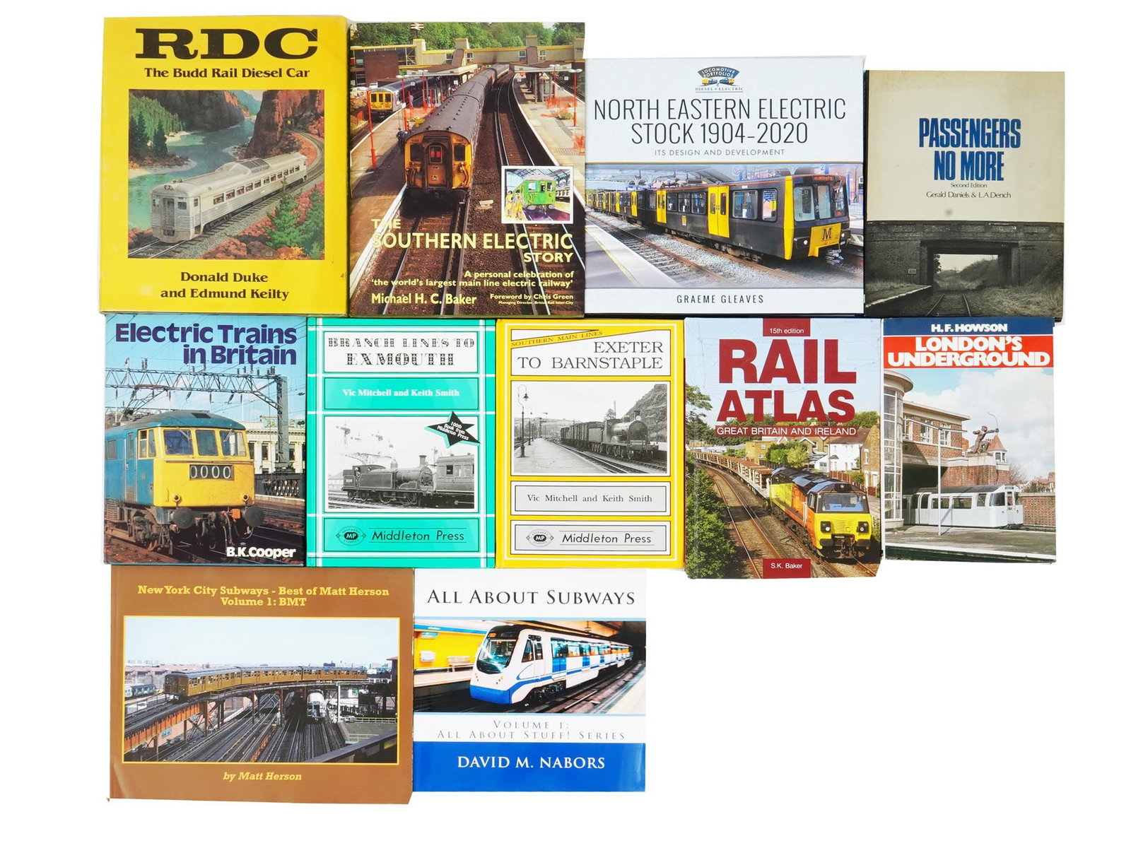 VINTAGE RAILWAY AND ELECTRIC TRAINS HISTORY BOOKS: A collection of vintage and contemporary books, each a window into the world of railways and electric trains. From the iconic Budd Rail Diesel Car to the evolution of Southern Electric trains, and a c