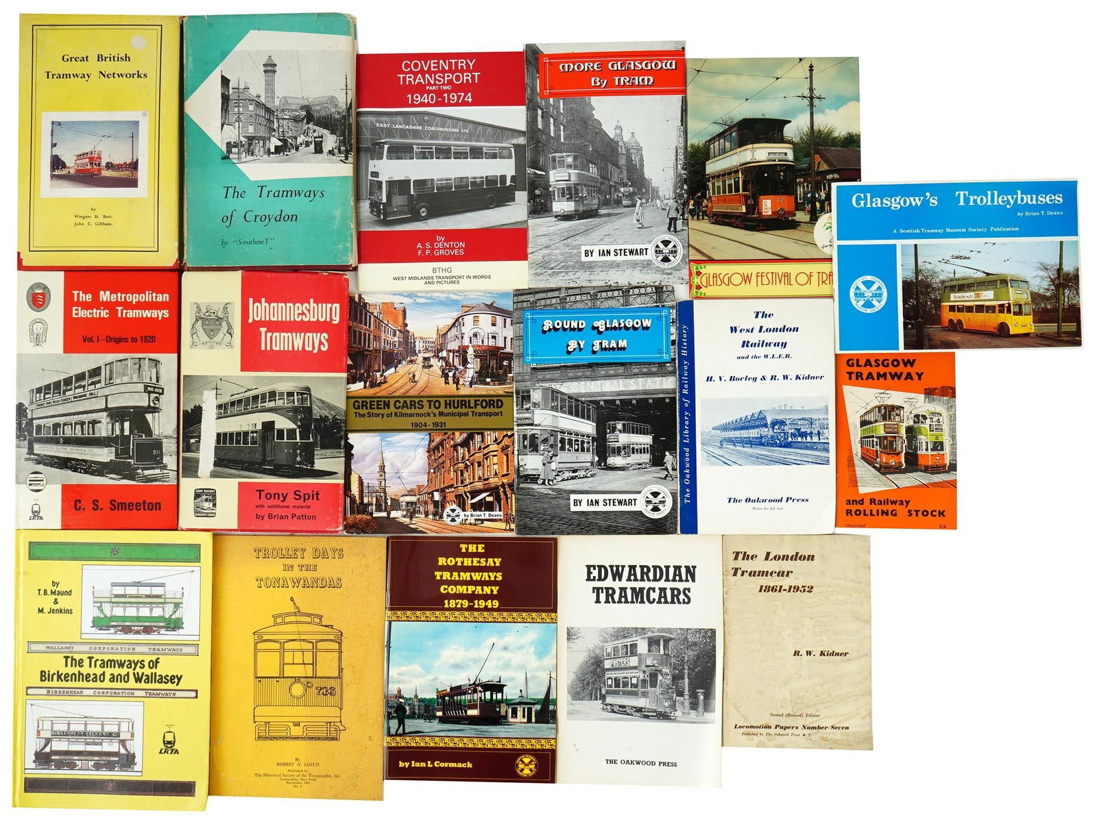 VINTAGE EDITIONS ON BRITAIN RAILWAY TRAMWAY TRANSPORT: A collection of vintage editions on the history of Britains railway and tramway transport. From the comprehensive Great British Tramway Networks to local insights like The Tramways of Croydon, Coventr