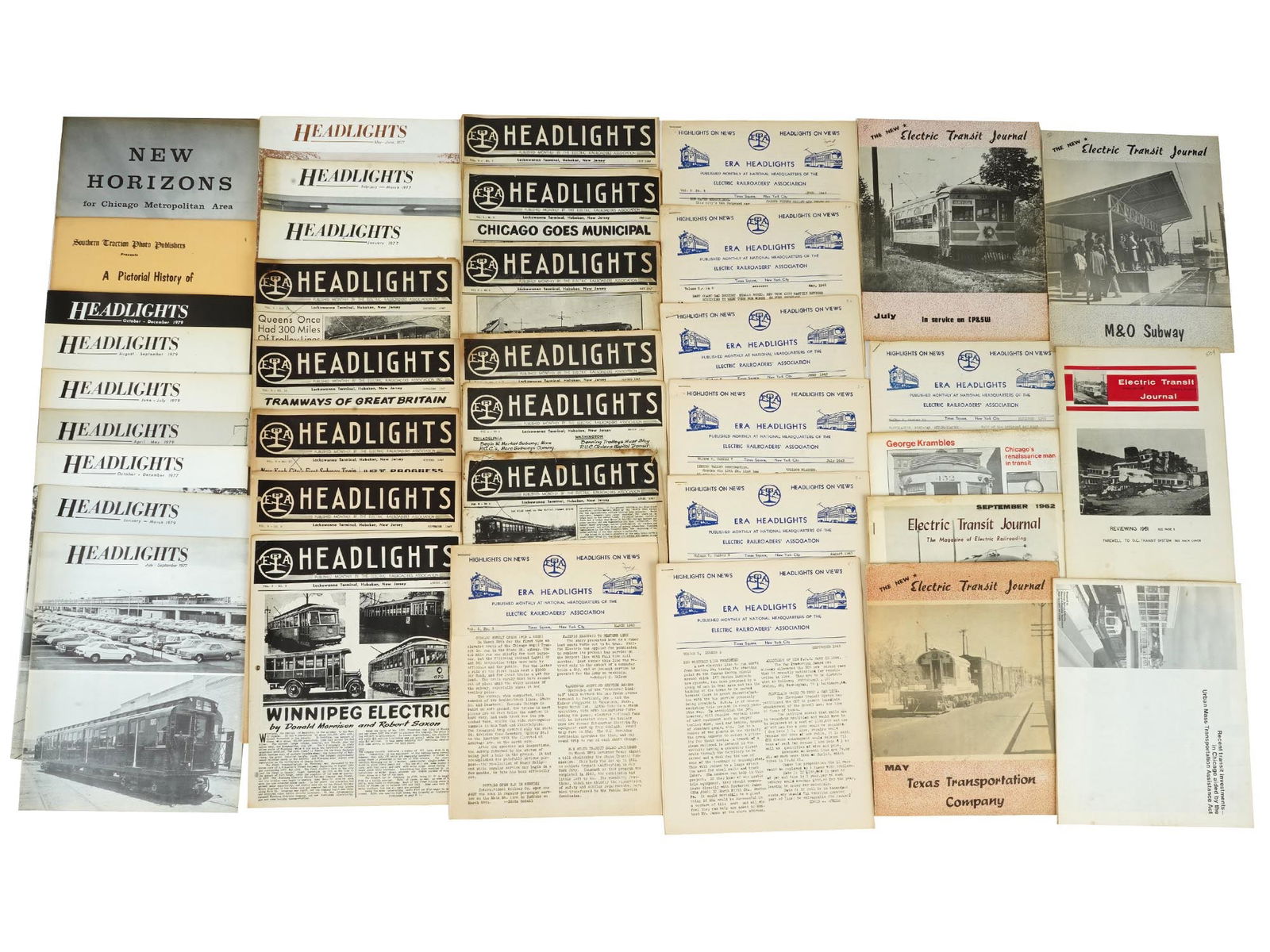 VINTAGE HEADLIGHTS MAGAZINES ELECTRIC TRANSIT JOURNALS (1 of 7)