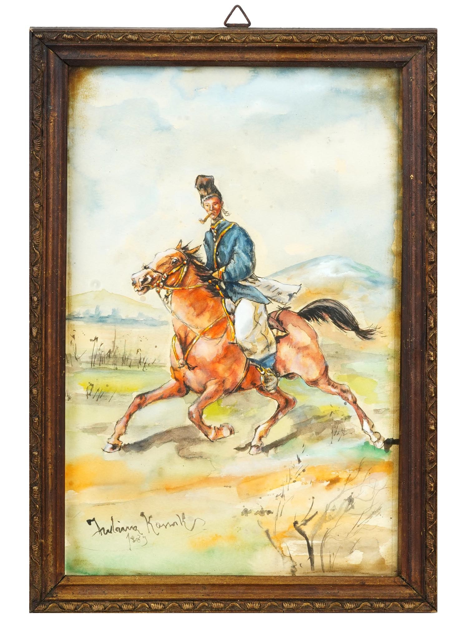 1889 POLISH WATERCOLOR PAINTING BY JULIUSZ KOSSAK (1 of 4)