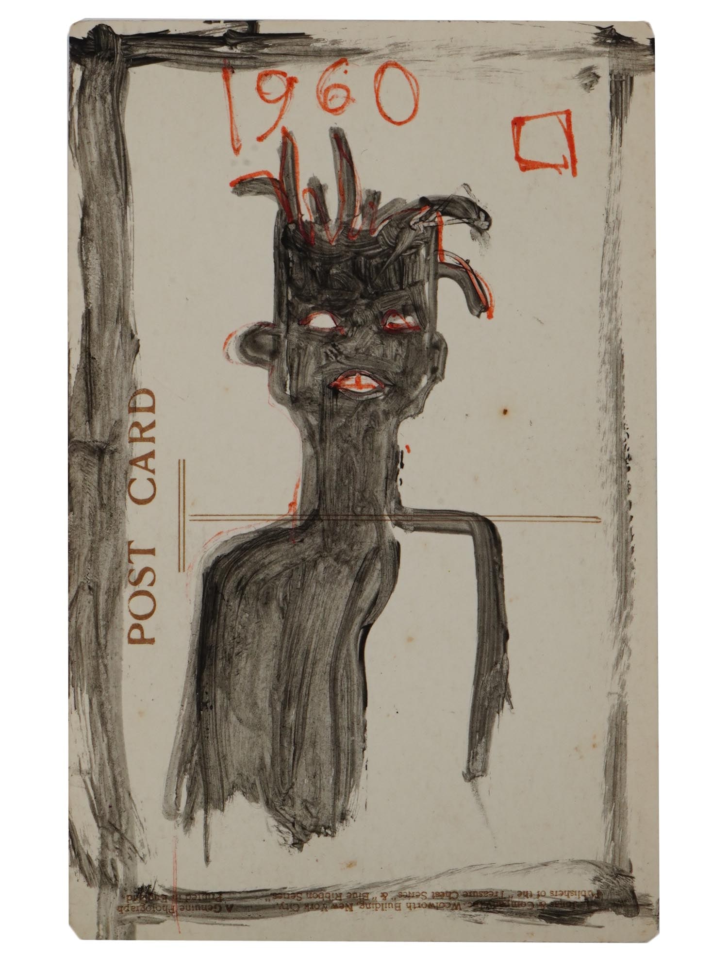 1980S POSTCARD PAINTING BY JEAN MICHEL BASQUIAT (1 of 4)