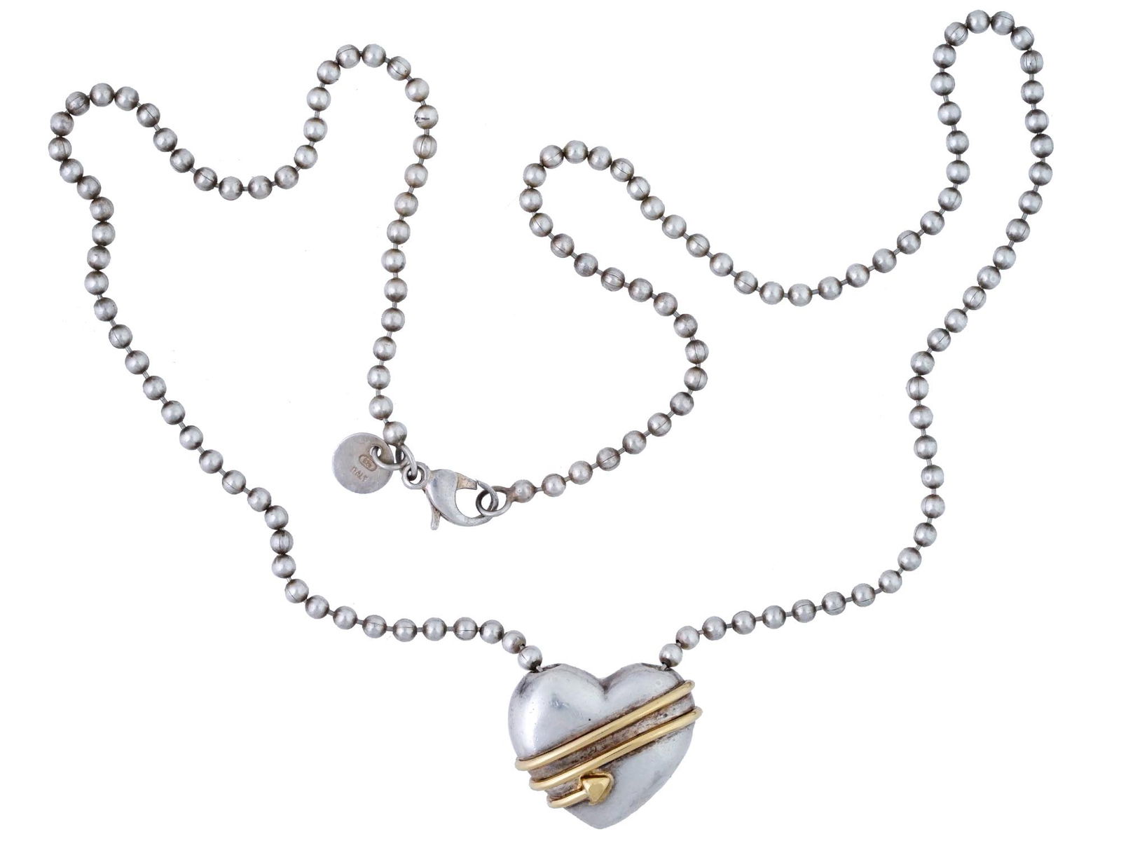 TIFFANY 18K GOLD AND STERLING SILVER HEART PENDANT (1 of 9)