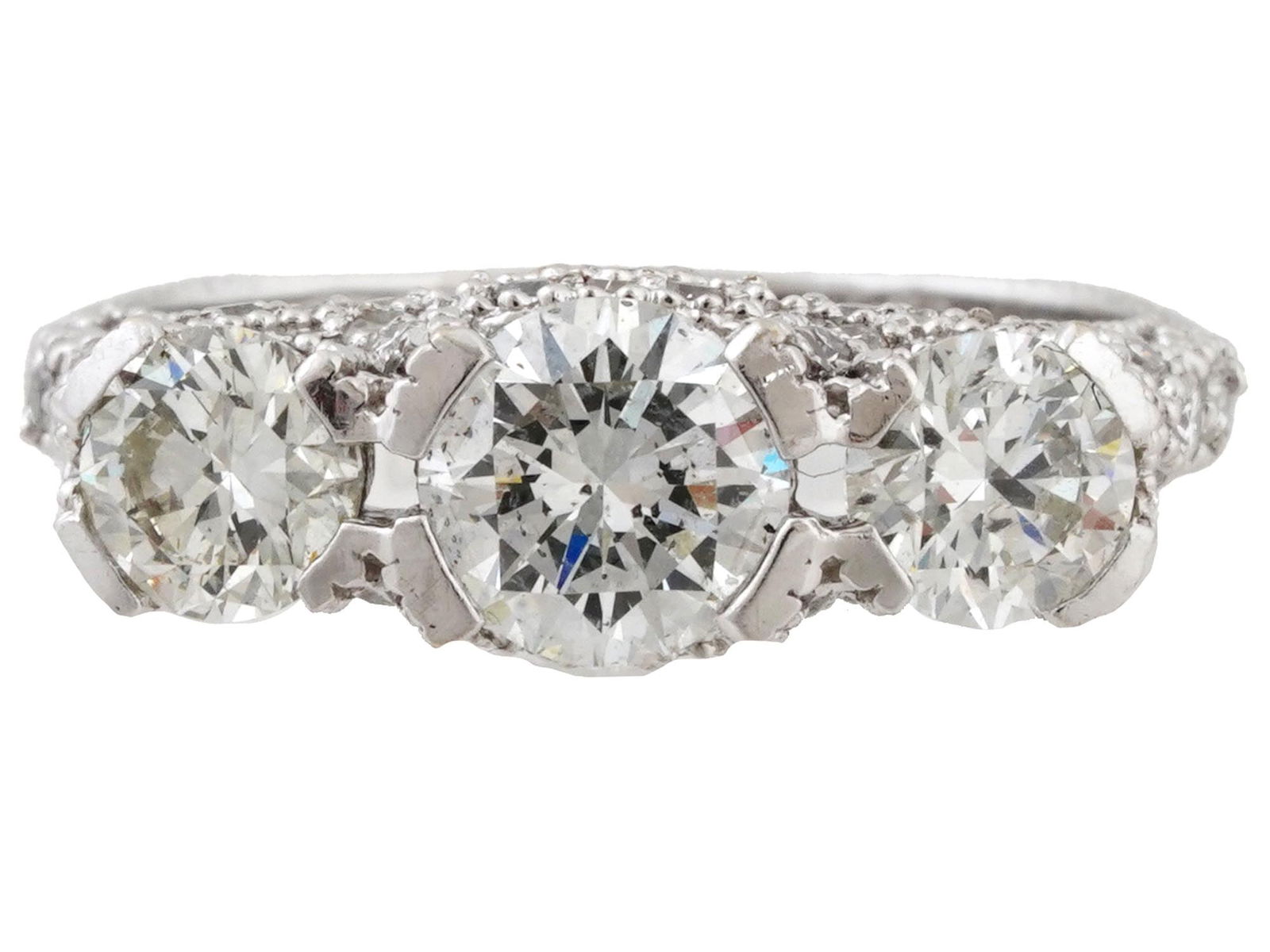 VINTAGE 14K WHITE GOLD DIAMOND ENGAGEMENT RING (1 of 8)