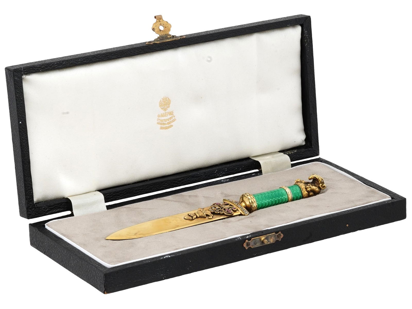 RUSSIAN SILVER GEMSTONE PERFUME BOTTLE LETTER OPENER (1 of 9)