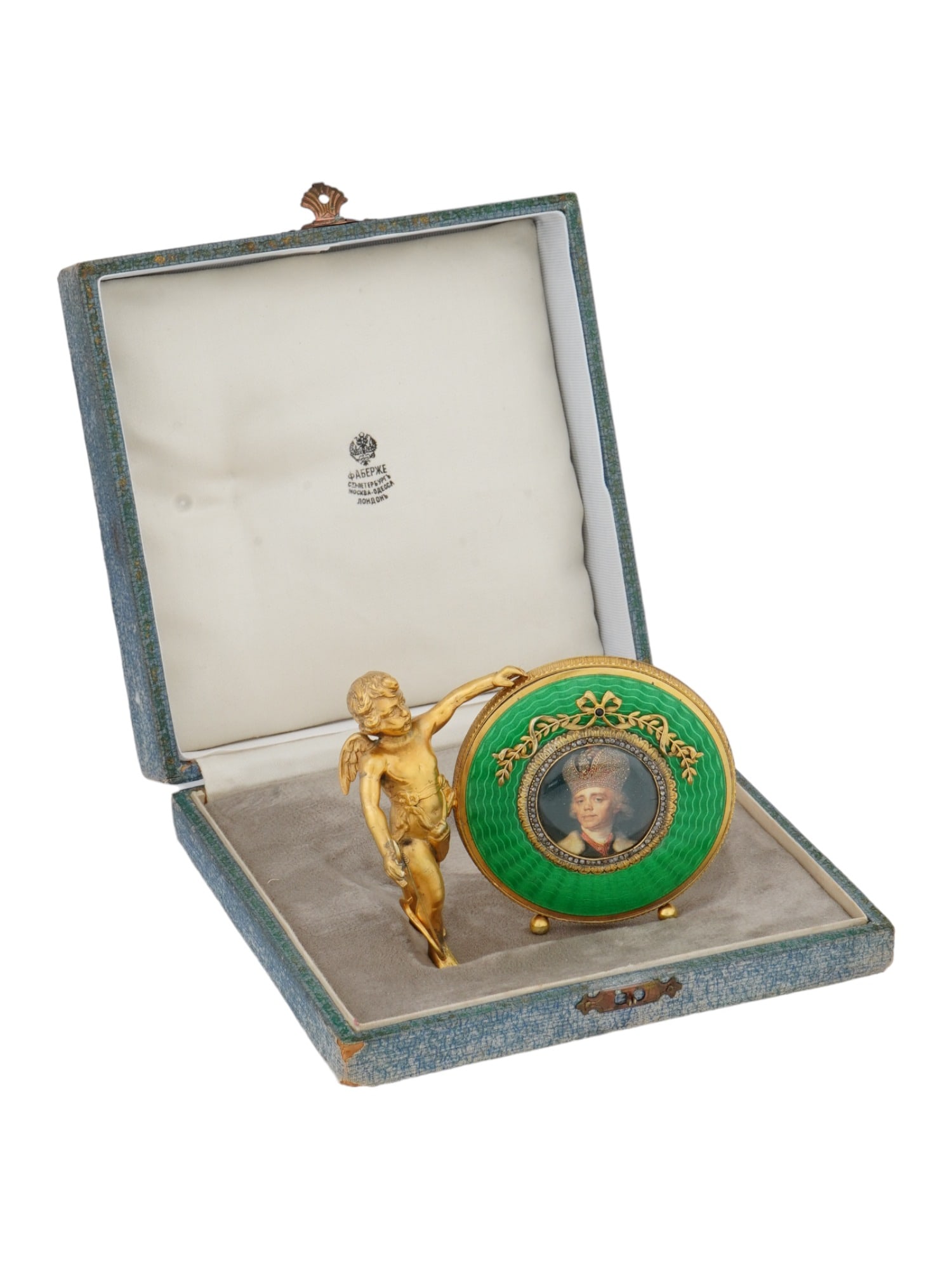 RUSSIAN GILT SILVER ENAMEL DIAMONDS PICTURE FRAME (1 of 9)