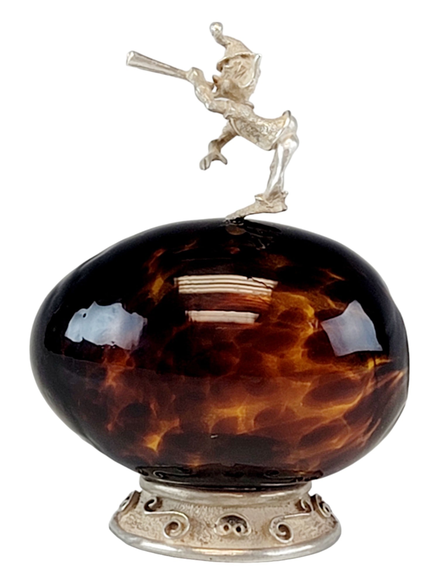 STERLING SILVER MURANO GLASS EGG BY JAMES SCHWABE (1 of 5)