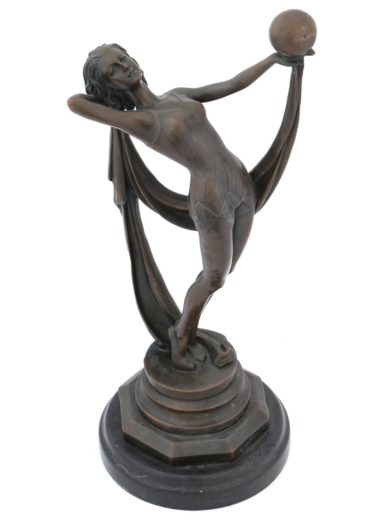 AUSTRIAN FEMALE DANCER BRONZE SCULPTURE BY MAX MILO (1 of 6)