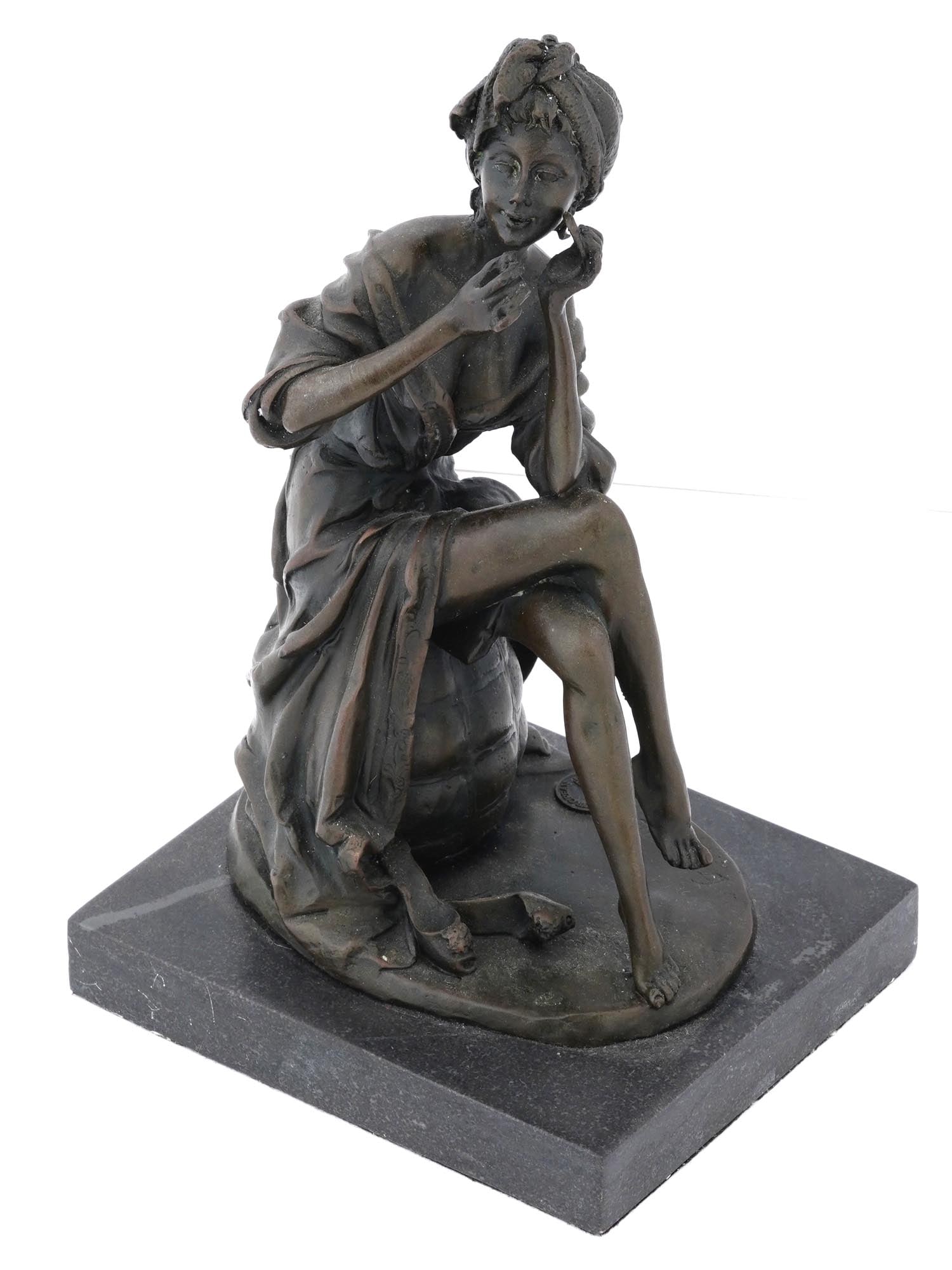 FRENCH FEMALE BRONZE SCULPTURE AFTER JEAN LEON GEROME (1 of 6)