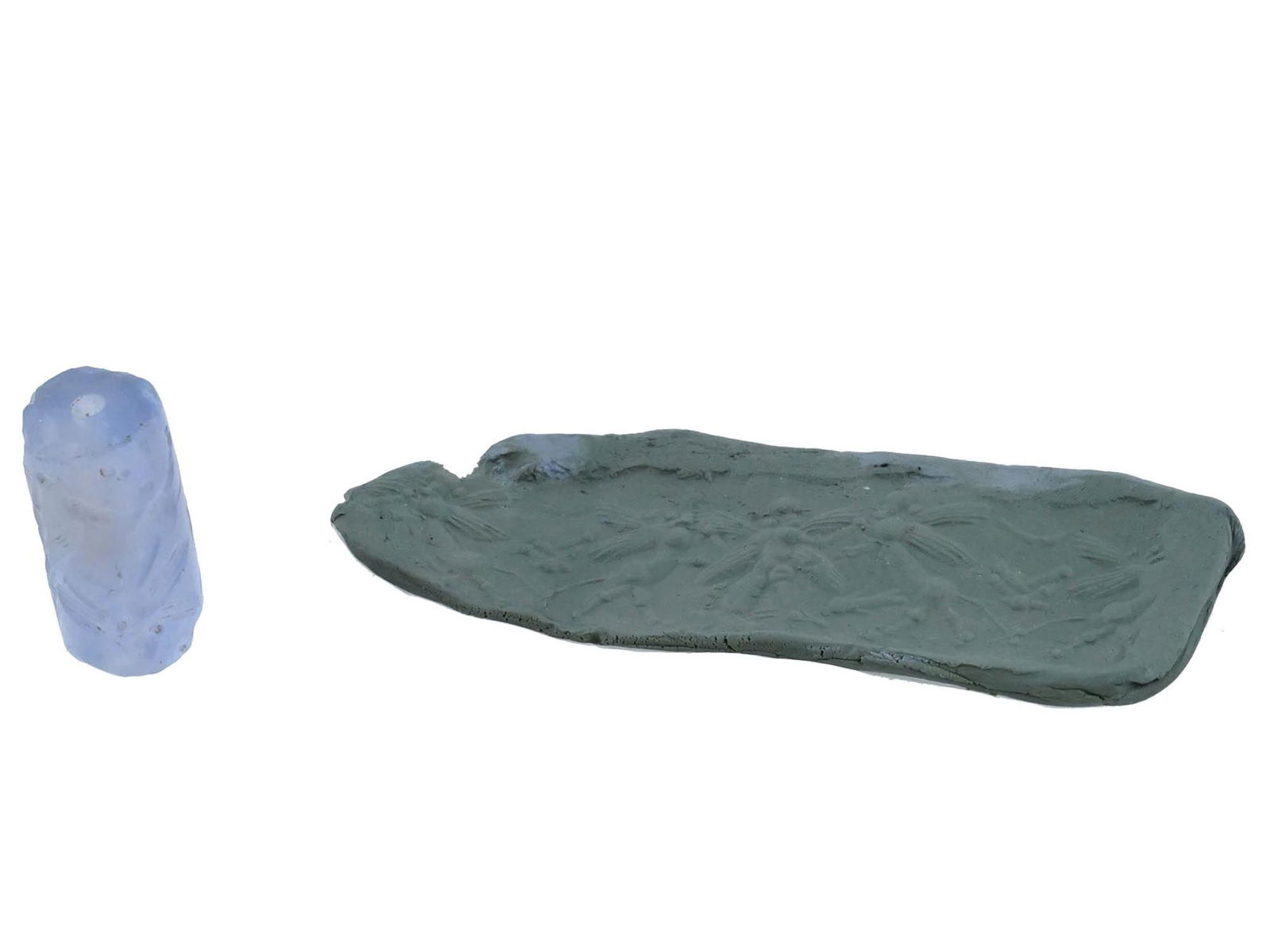 IRON AGE 1200 1000 BC CHALCEDONY STONE CYLINDER SEAL (1 of 6)