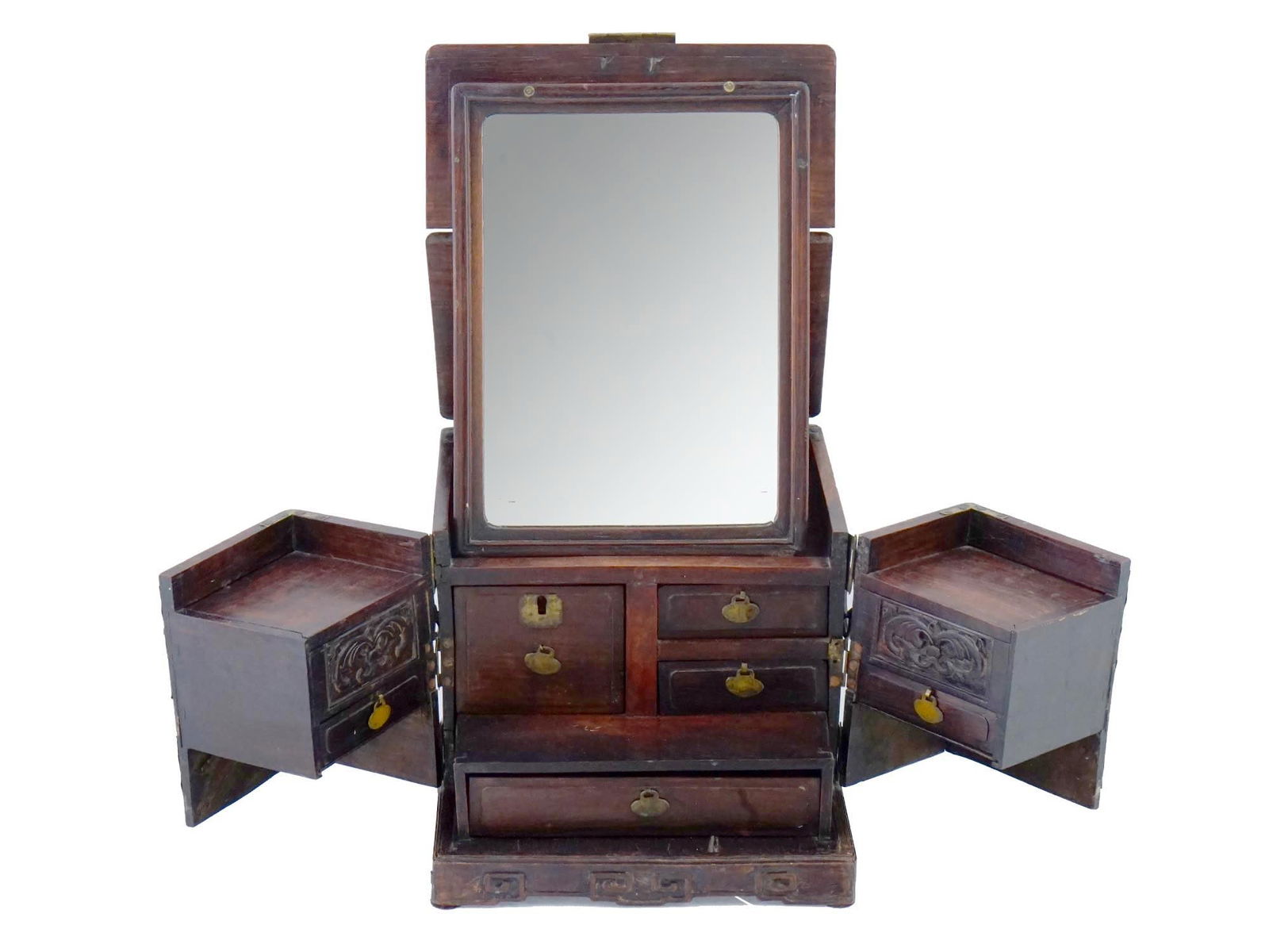 ANTIQUE CHINESE QING TRAVELING JEWELRY BOX WITH MIRROR (1 of 8)