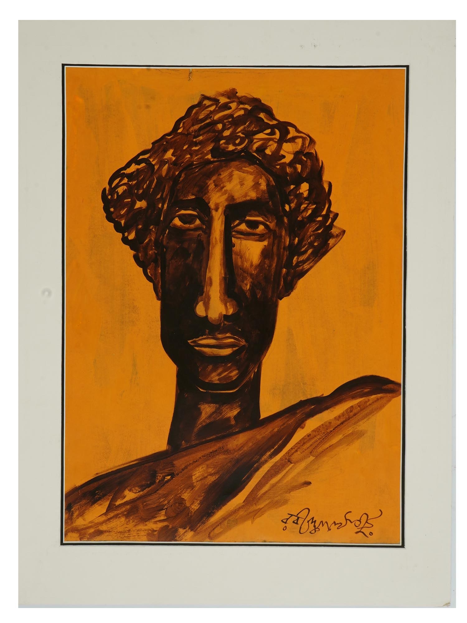 BENGALI MALE PORTRAIT PAINTING AFTER RABINDRANATH TAGORE (1 of 4)