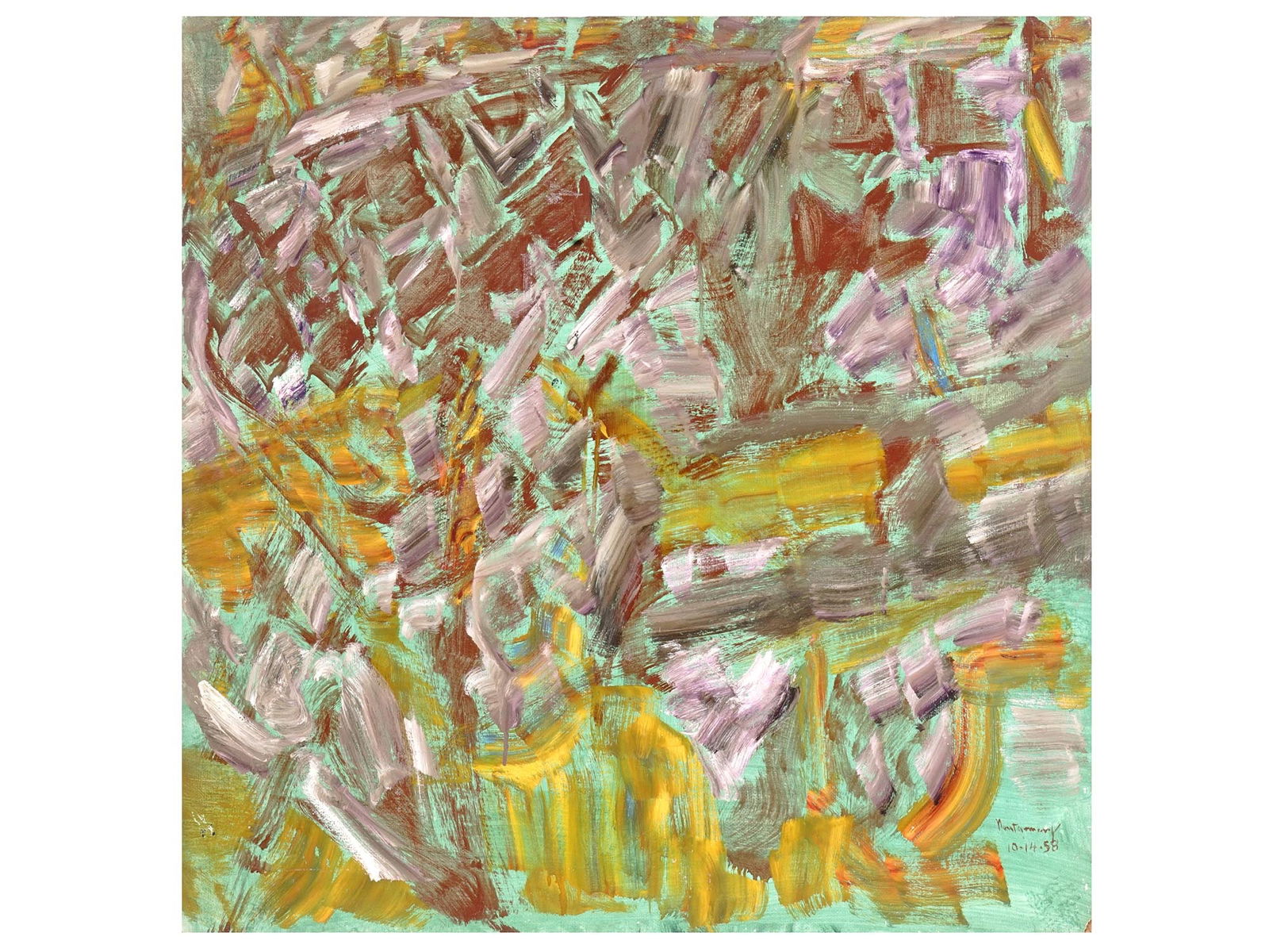 MID CEN ABSTRACT OIL PAINTING BY FRANK MONTGOMERY (1 of 8)