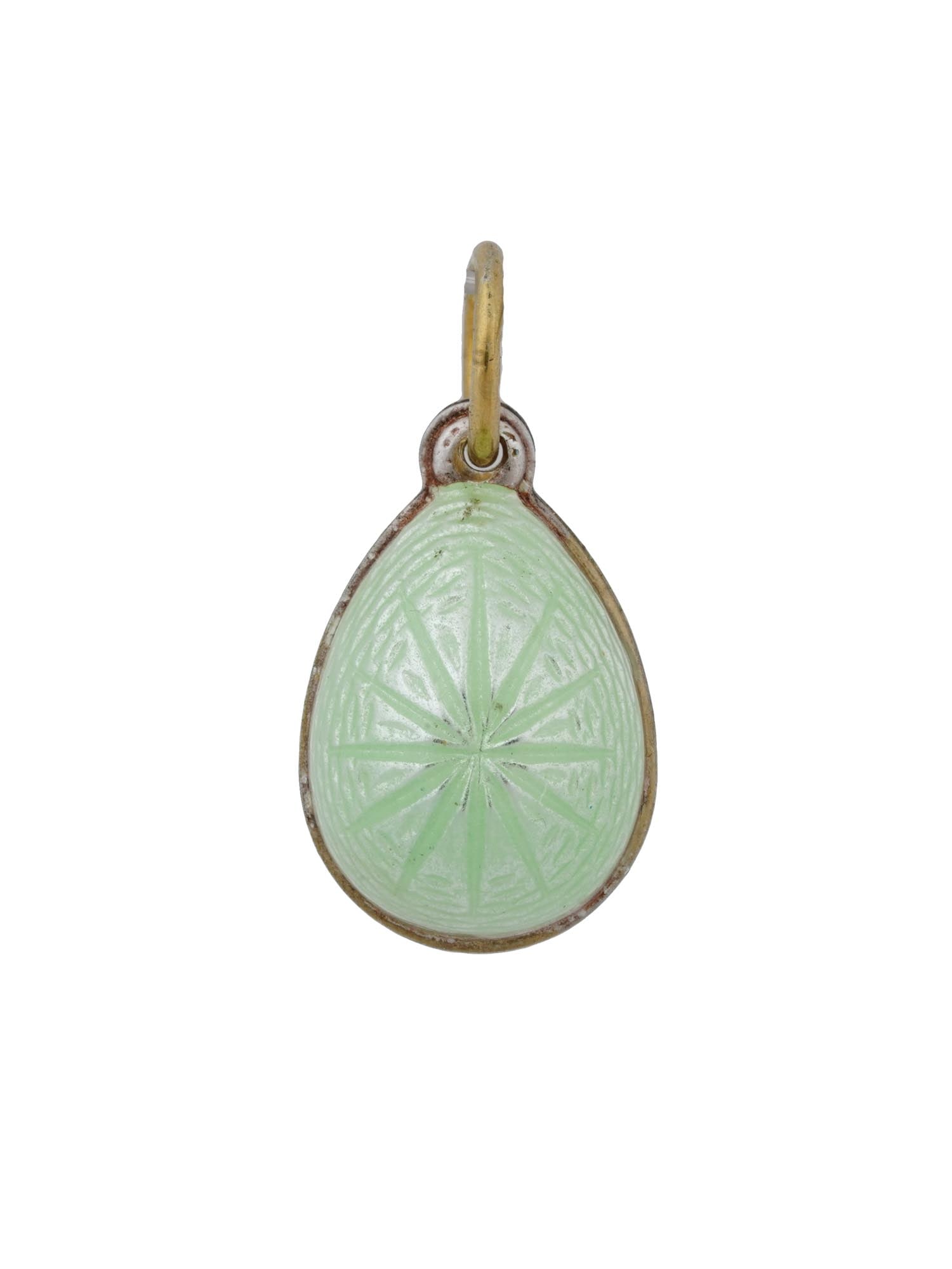 RUSSIAN GILT SILVER GUILLOCHE ENAMEL EGG PENDANT (1 of 5)