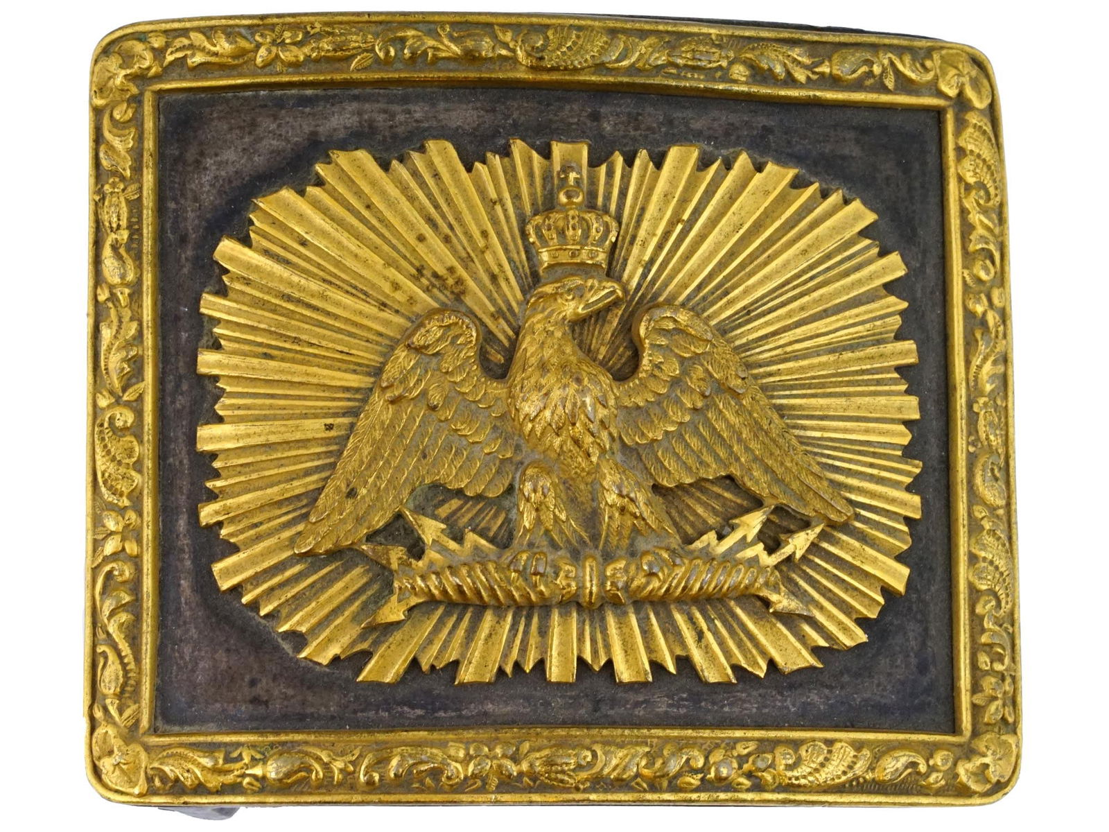 ANTIQUE 19TH C FRENCH IMPERIAL OFFICERS BELT BUCKLE (1 of 6)