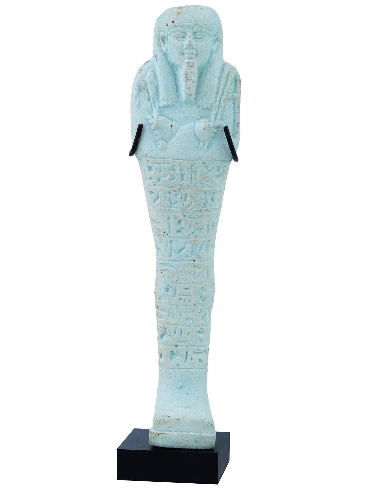 ANCIENT EGYPTIAN FAIENCE USHABTI WITH BOOK OF DEAD (1 of 6)
