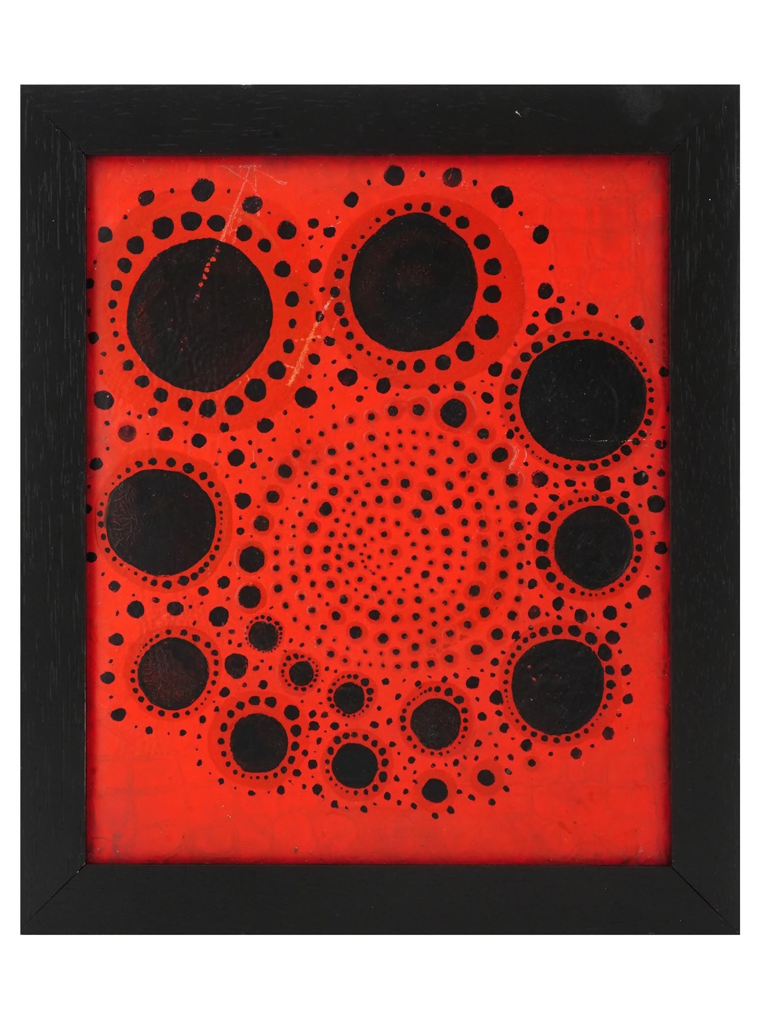 ABSTRACT JAPANESE MIXED MEDIA PAINTING BY YAYOI KUSAMA (1 of 6)