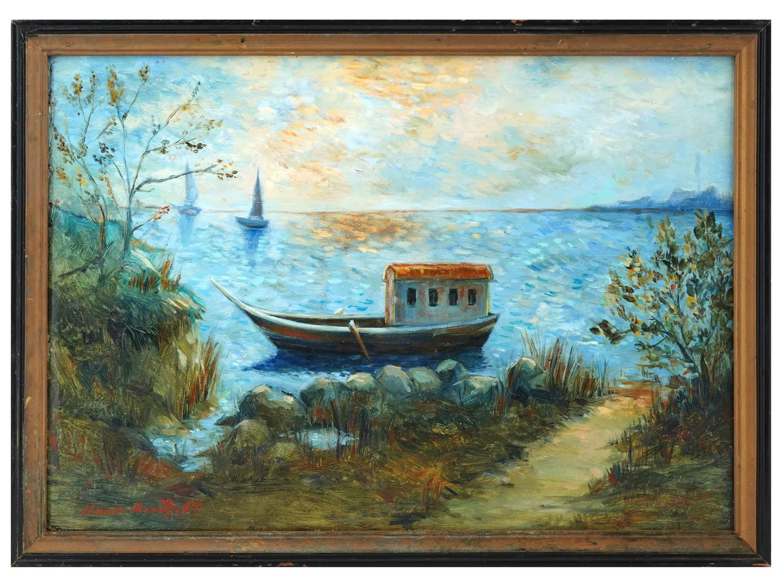 IMPRESSIONIST SEA OIL PAINTING AFTER CLAUDE MONET (1 of 5)