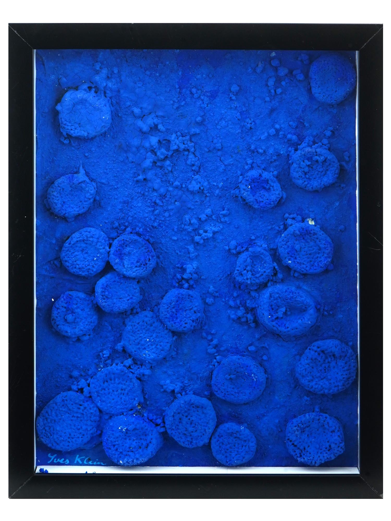 ATTR TO YVES KLEIN FRENCH BLUE MIXED MEDIA PAINTING (1 of 7)