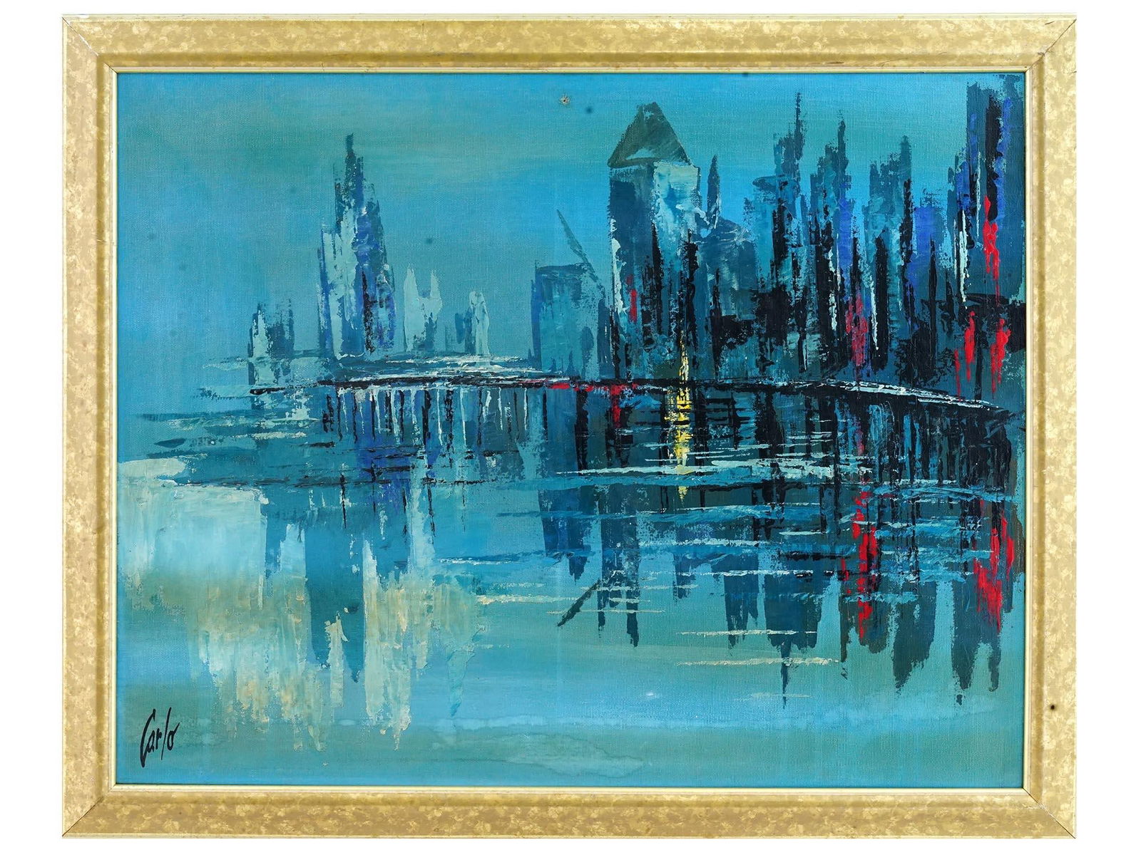 MID CENT VIEW OF NEW YORK ACRYLIC PAINTING BY CARLO (1 of 10)
