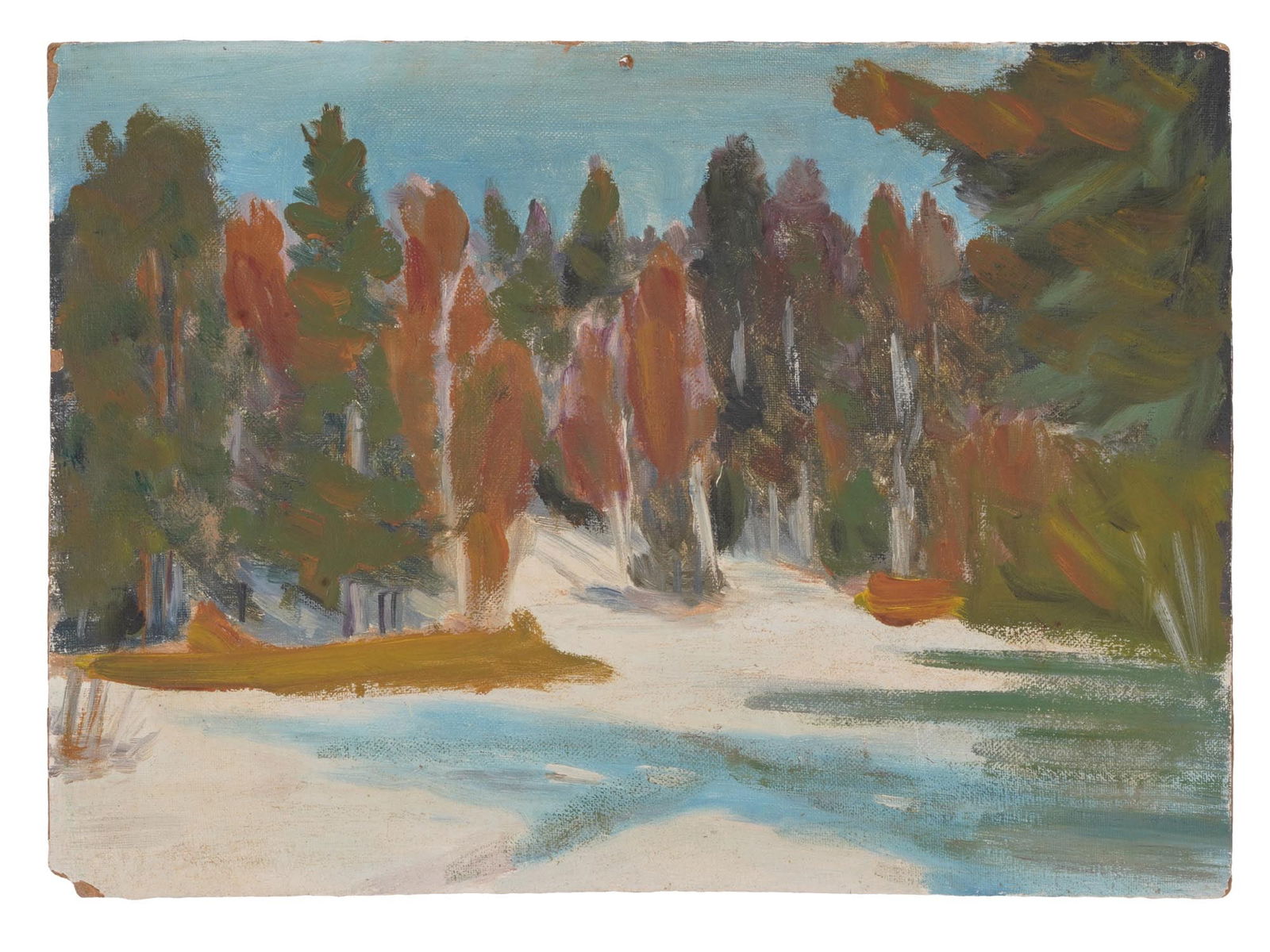 RUSSIAN SCHOOL RURAL LANDSCAPE PAINTING UNSIGNED (1 of 8)