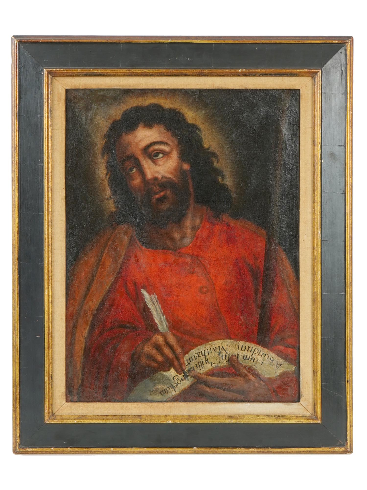 18TH C EUROPEAN OIL PAINTING ST JOHN THE EVANGELIST (1 of 6)