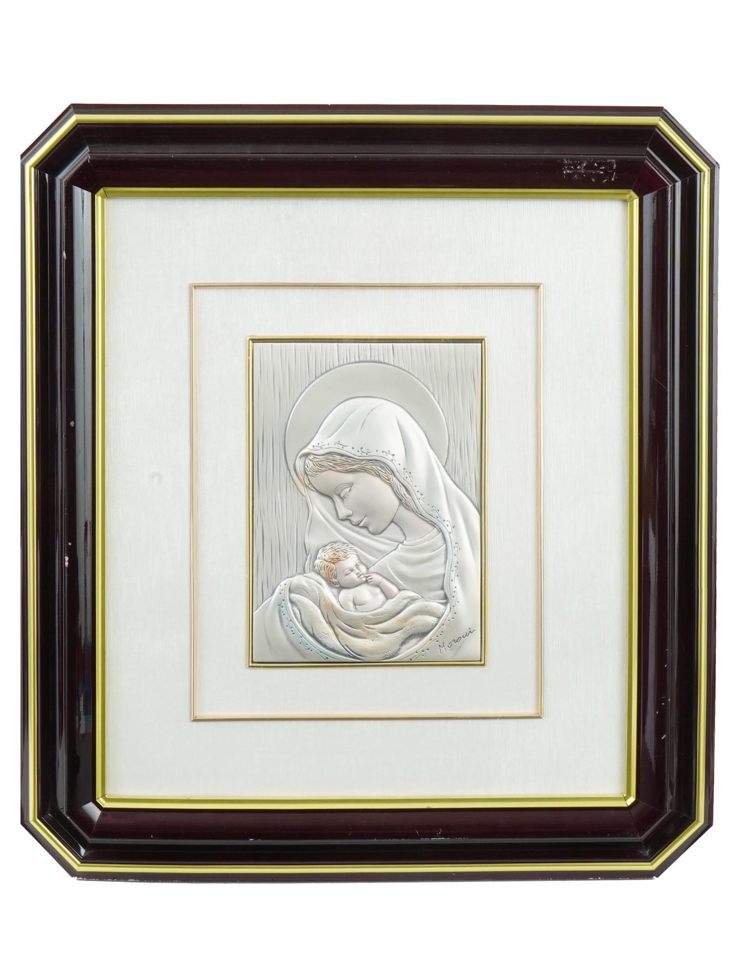 ITALIAN STERLING BAS RELIEF MADONNA BY LAMBERTO MORONI (1 of 6)