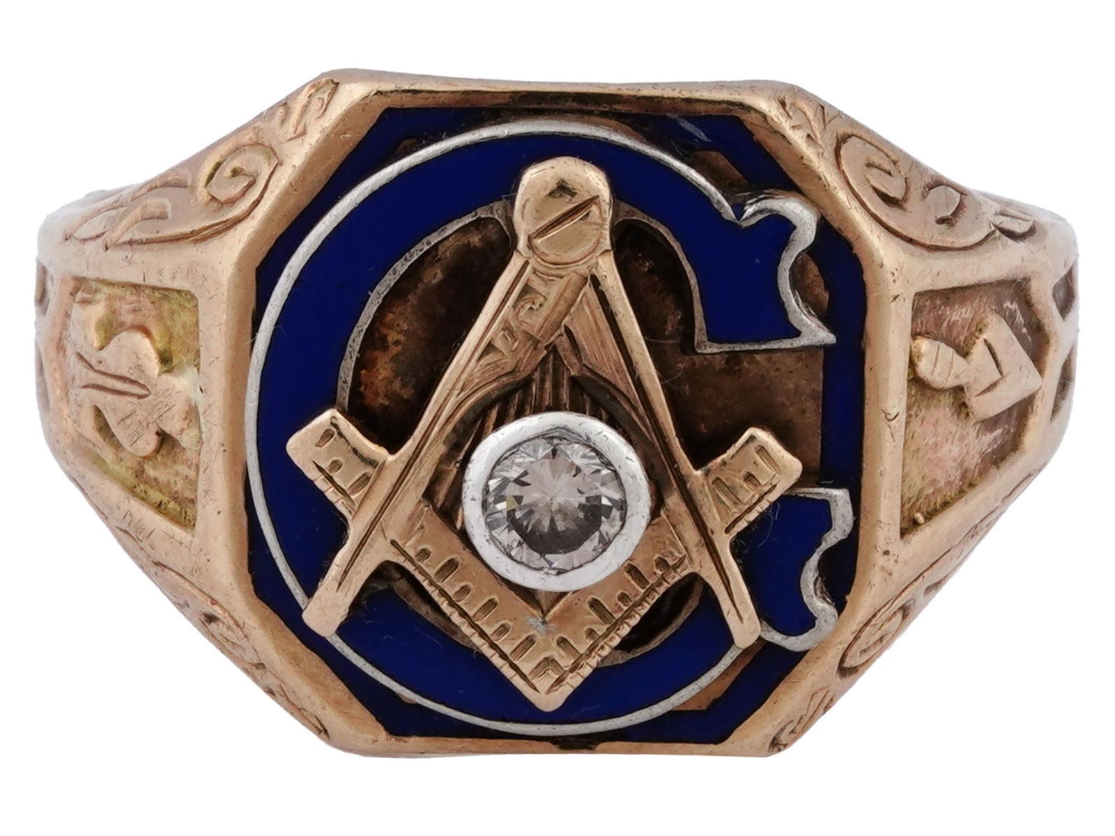 RICHARD PRYOR 10K GOLD DIAMOND MASONIC SIGNET RING (1 of 7)