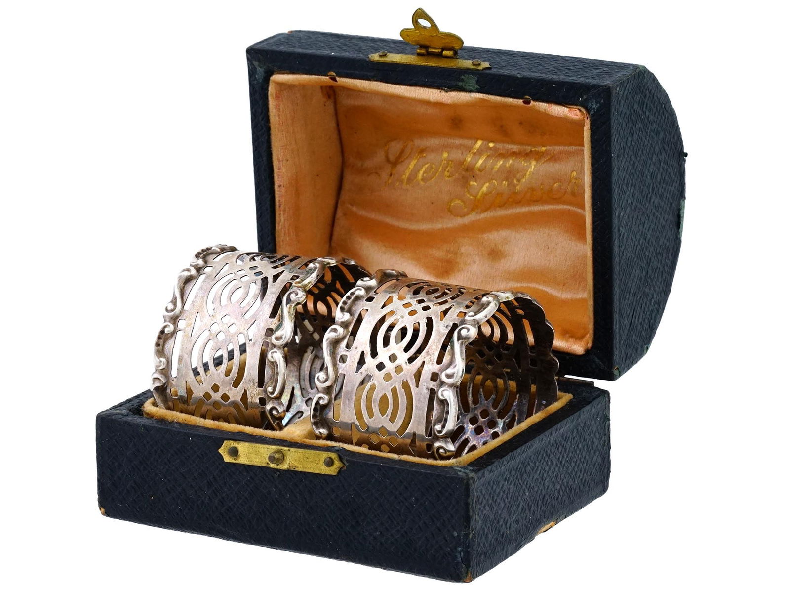 ANTIQUE ENGLISH STERLING SILVER NAPKIN RINGS IOB (1 of 7)