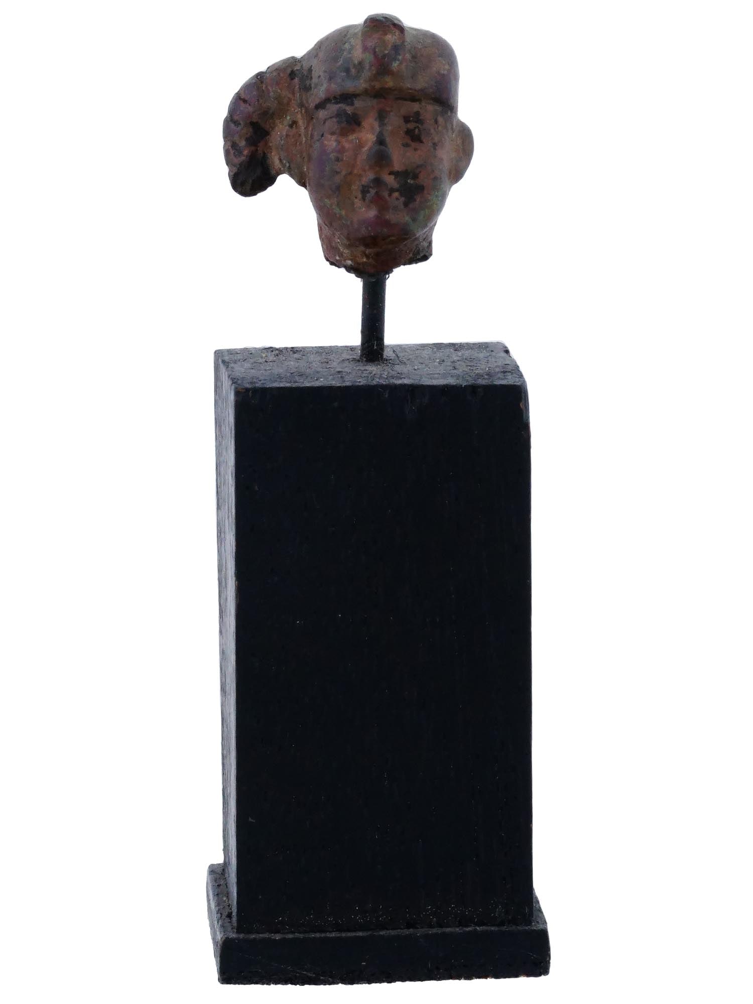 ANCIENT EGYPTIAN PATINATED BRONZE HARPOCRATES HEAD (1 of 7)