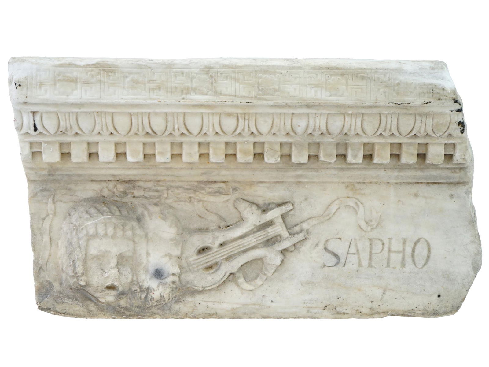 ANCIENT GREEK MANNER MARBLE ARCHITECTURAL PIECE (1 of 8)