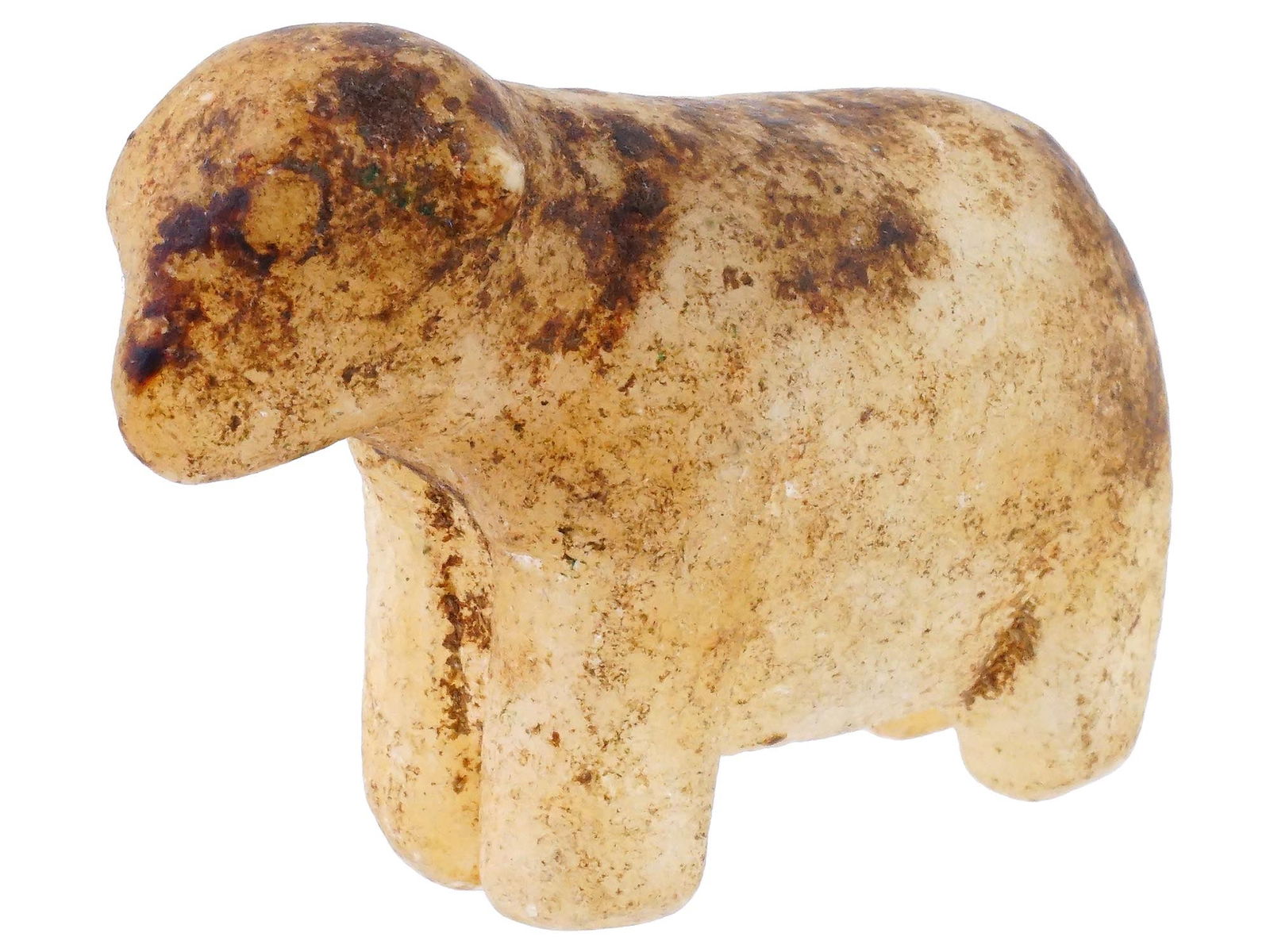 ANTIQUE 19TH C PERUVIAN ALABASTER FETISH ILLA LAMB (1 of 8)