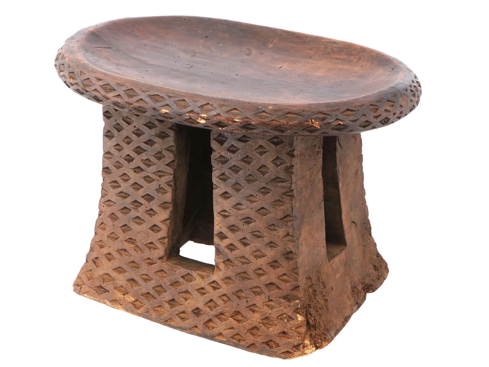 CENTRAL AFRICAN CAMEROON BAMILEKE CARVED WOOD STOOL (1 of 8)