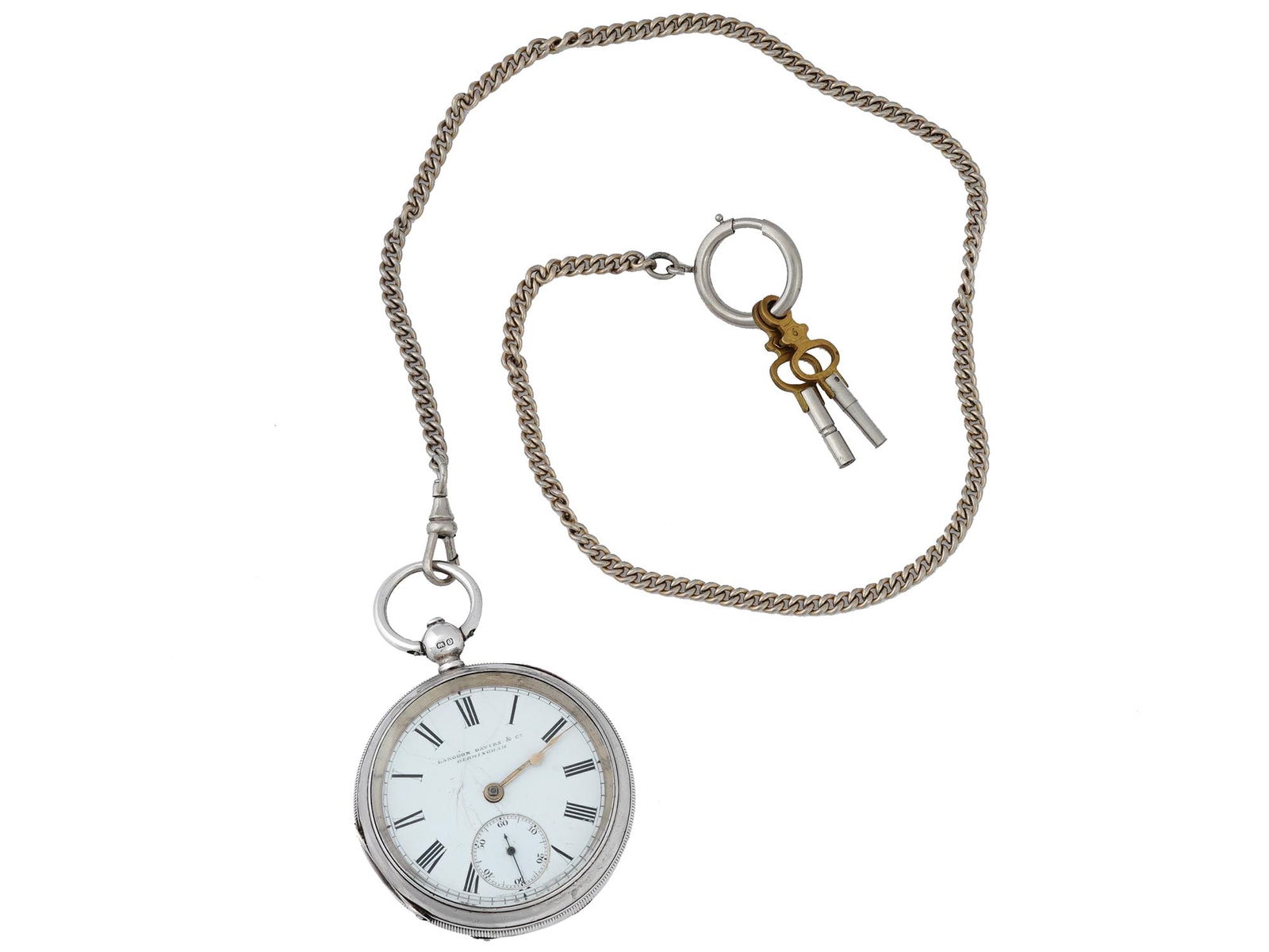 Antique Langdon Davies Sterling Silver Pocket Watch Auction