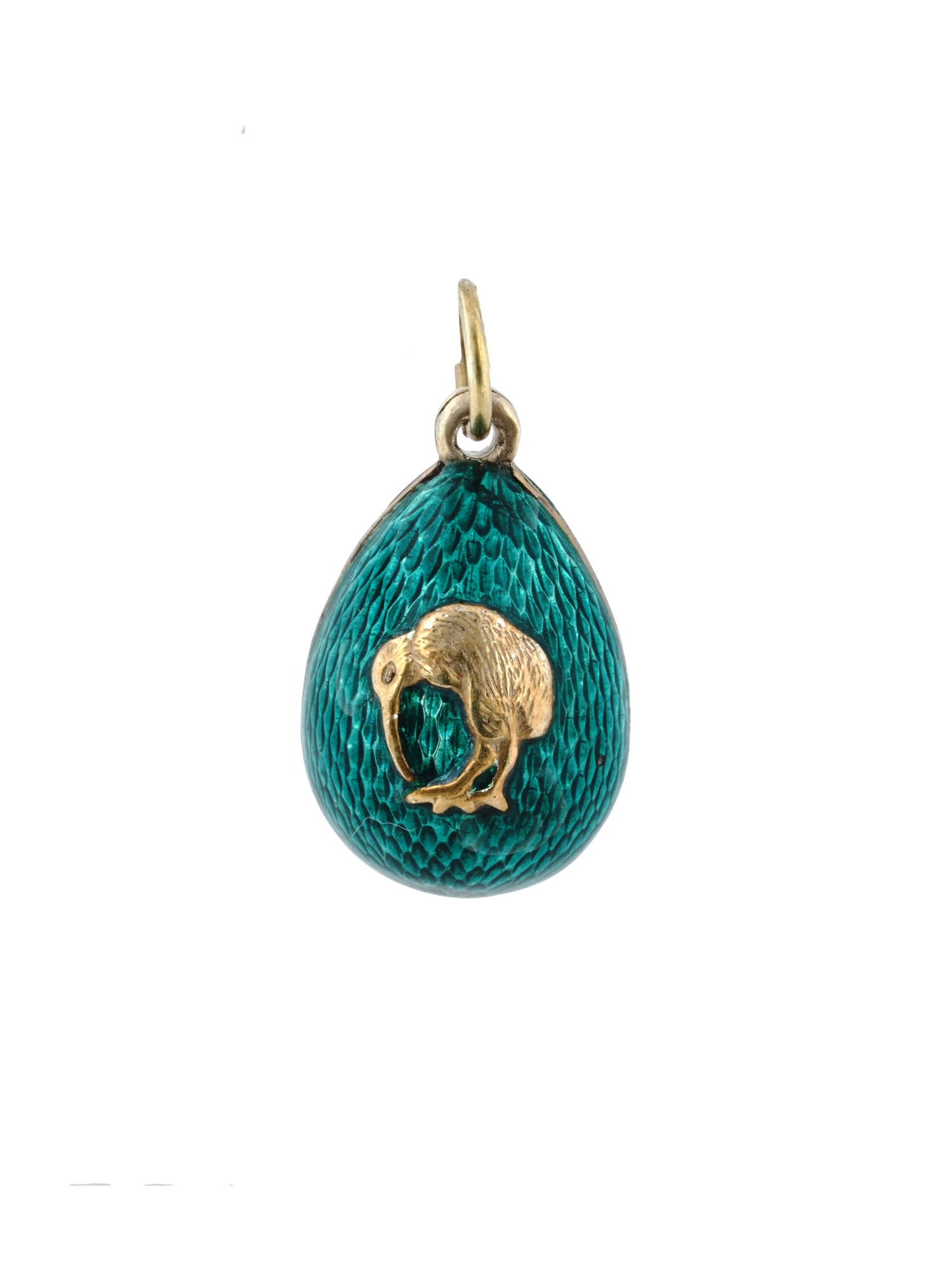 RUSSIAN GILT SILVER GUILLOCHE ENAMEL EGG PENDANT (1 of 5)
