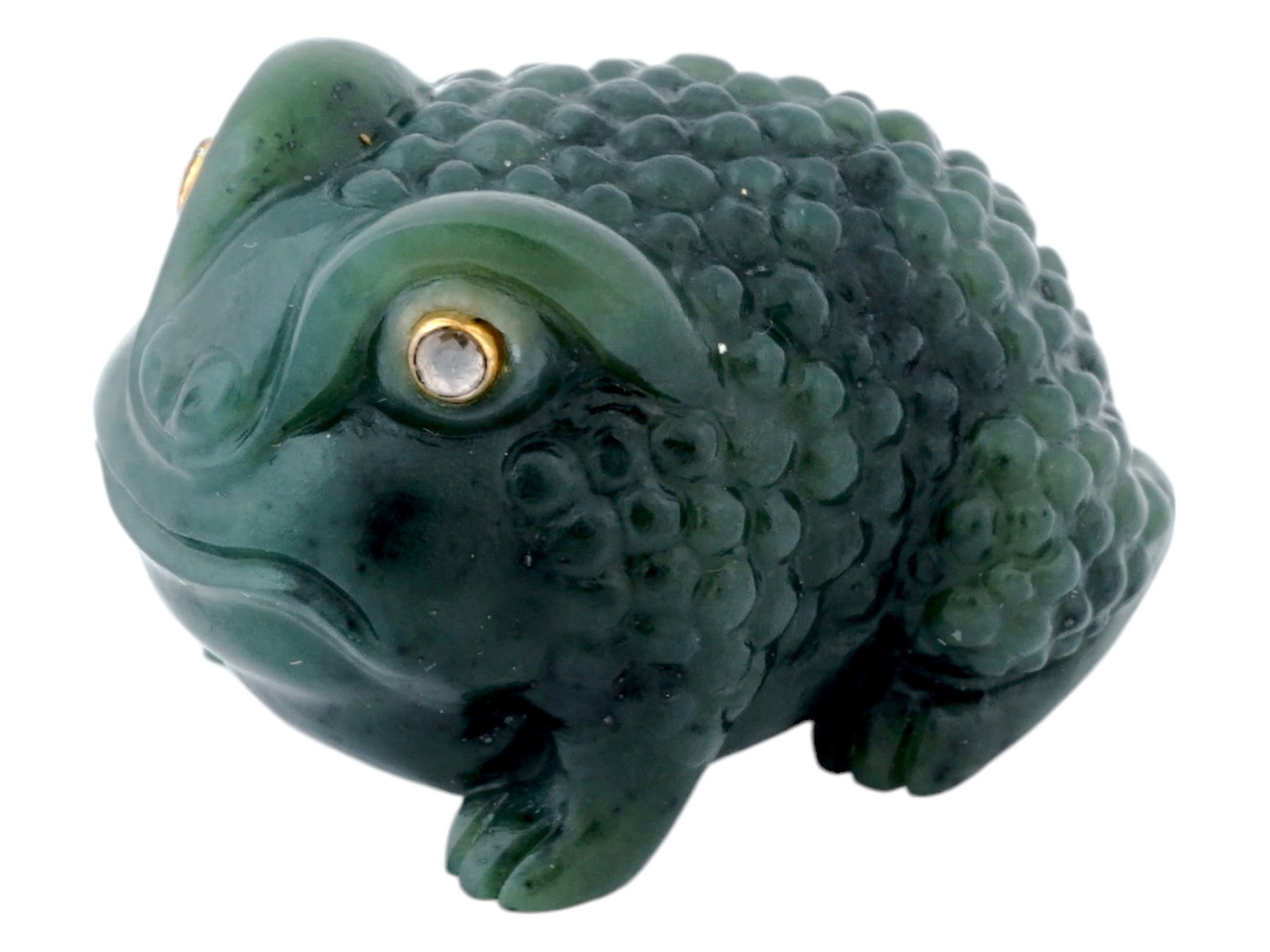 RUSSIAN CARVED NEPHRITE JADE TOAD FIGURINE (1 of 6)