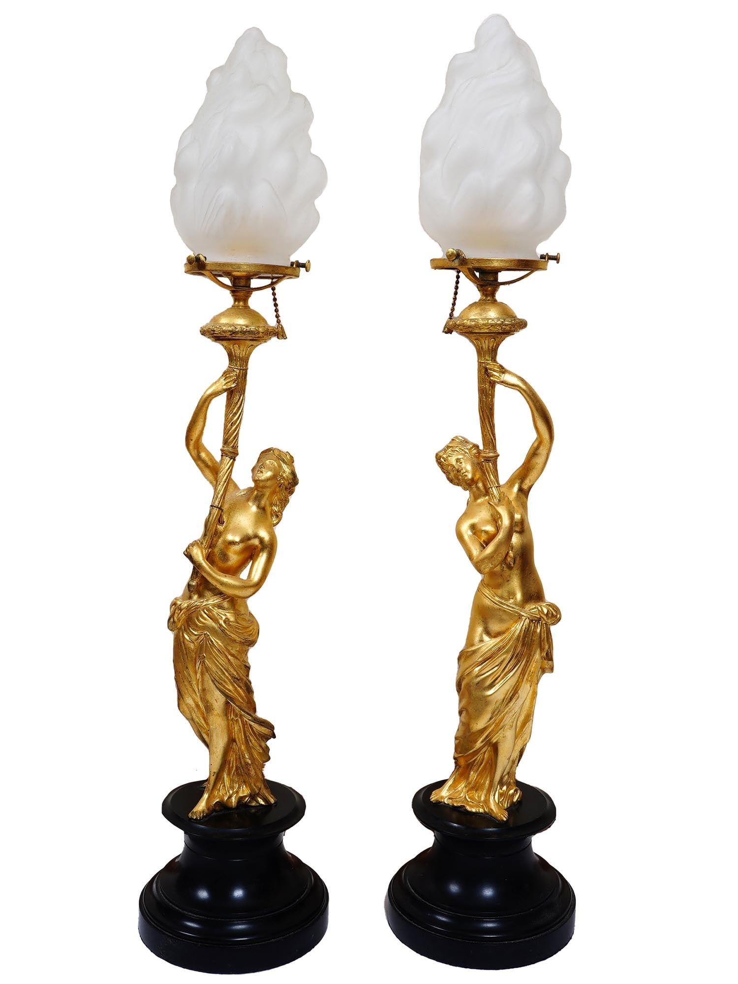 Antique French Gilt Bronze Lamps By Auguste Moreau Auction